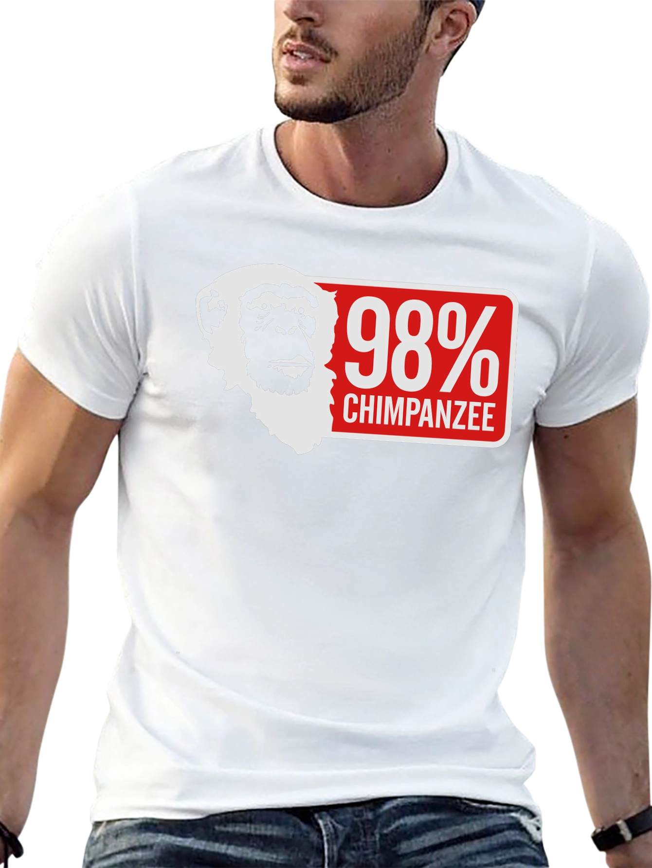98% Chimpanzee Graphic T-Shirt - Funny Animal Tee