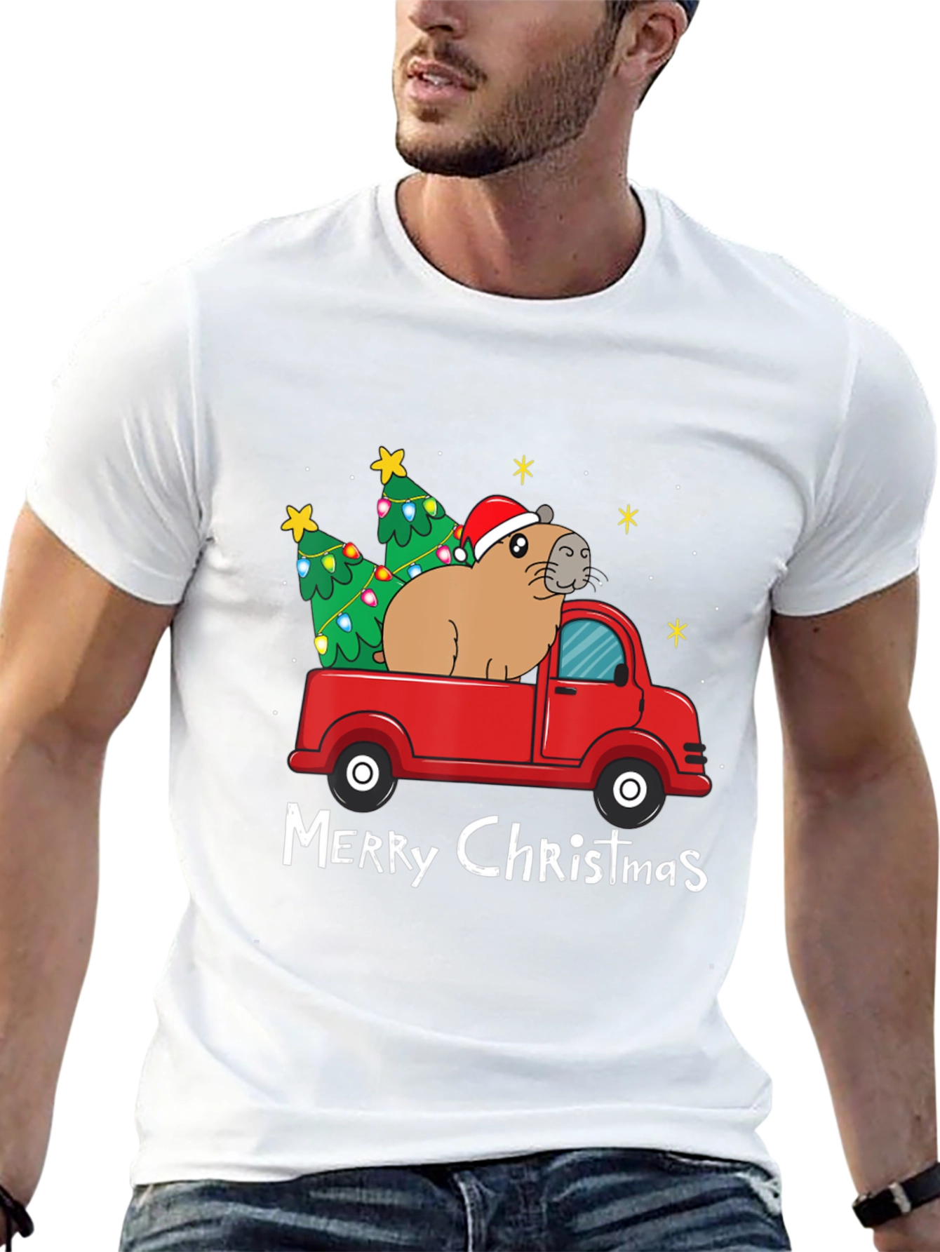 Festive Capybara Christmas T-Shirt