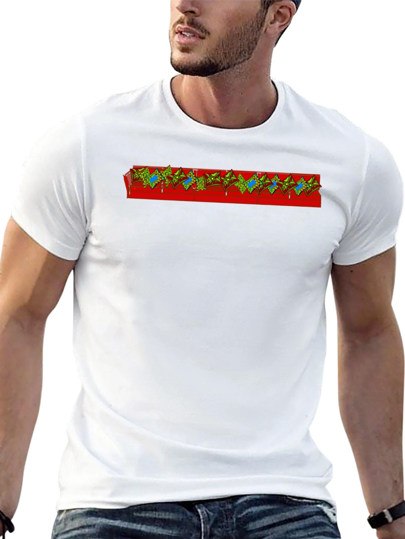 Unique Graphic Tee - Red Band Design