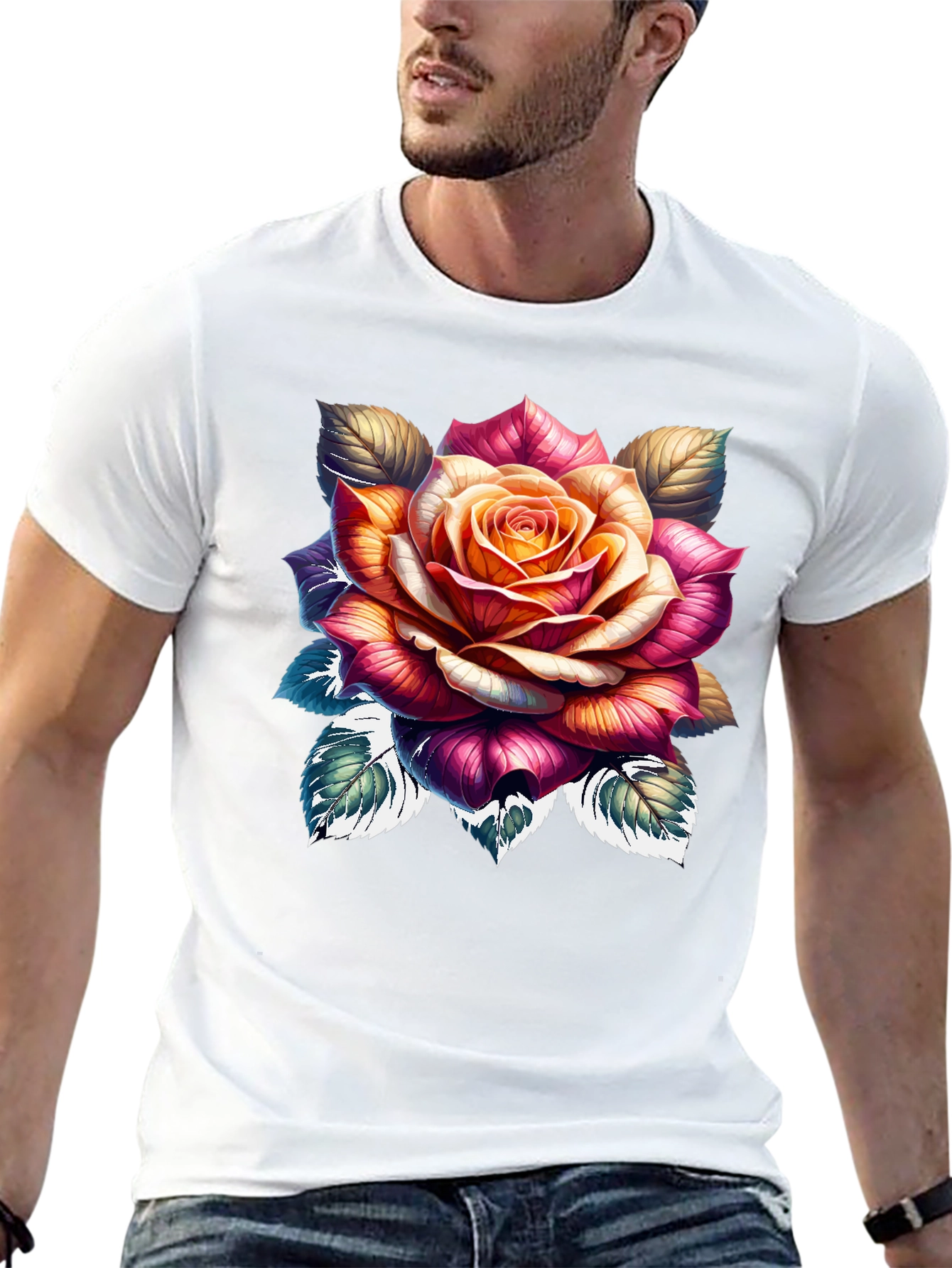 Floral Rose Graphic Print T-Shirt