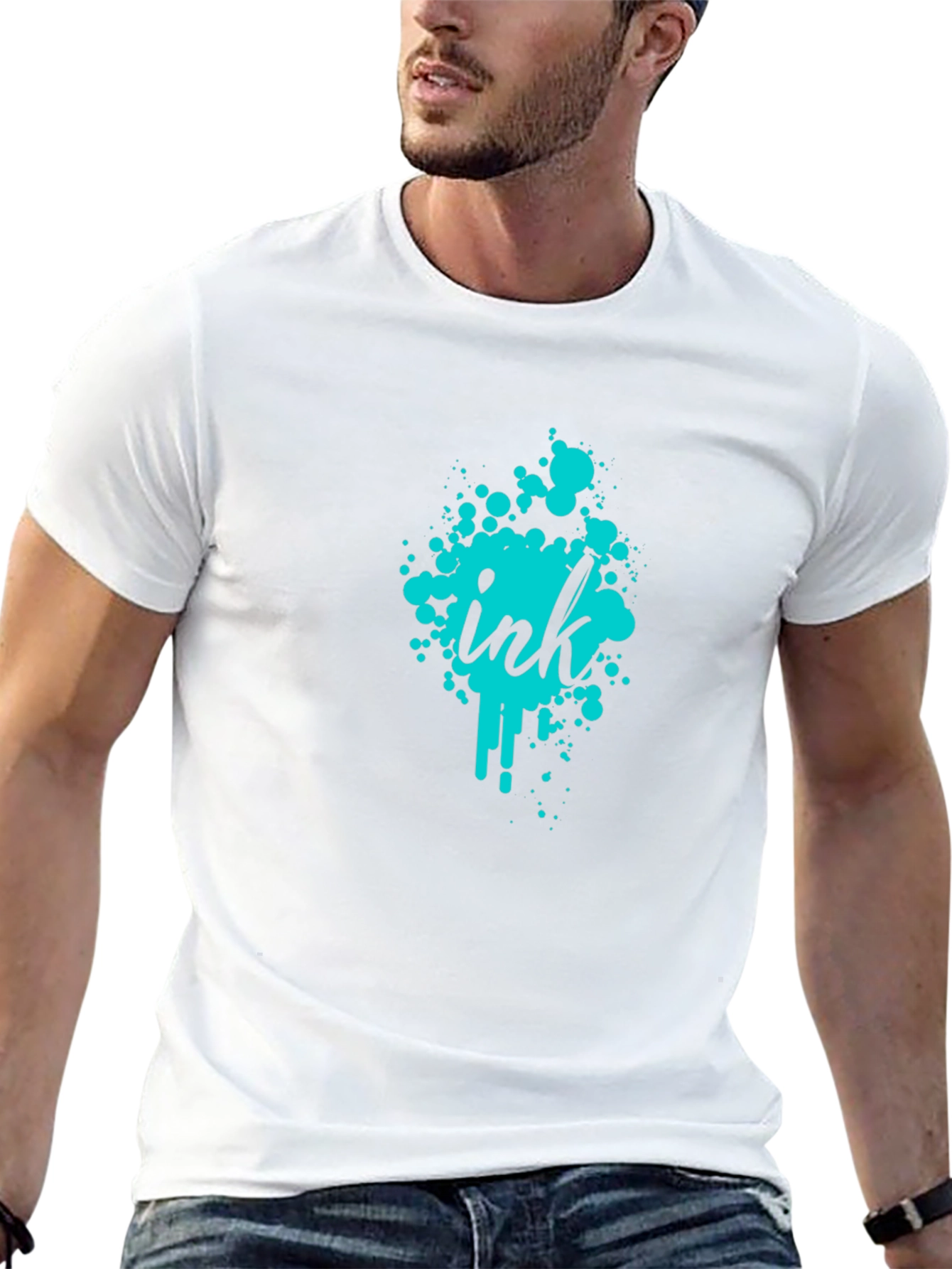 Ink Splatter Graphic Tee - Modern Casual Wear