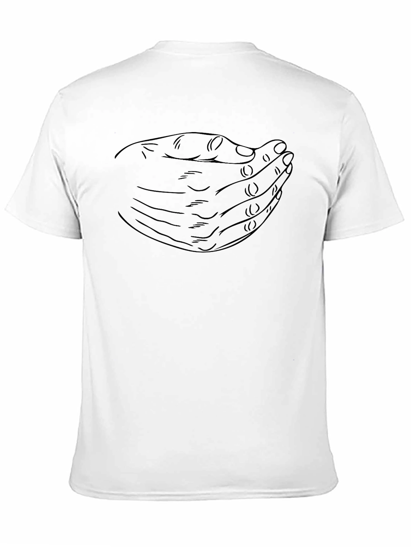 Cupped Hands Graphic Tee - Black Cotton T-Shirt