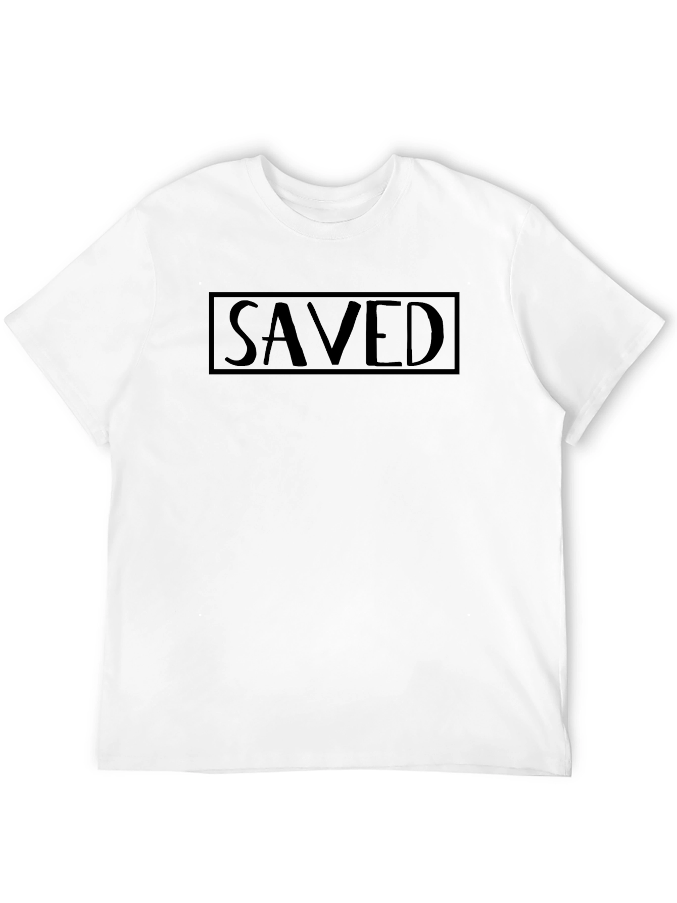 Mens Saved Graphic Print Black T-Shirt