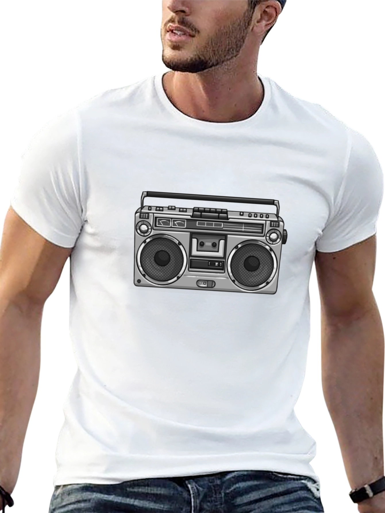 Retro Boombox Graphic T-Shirt