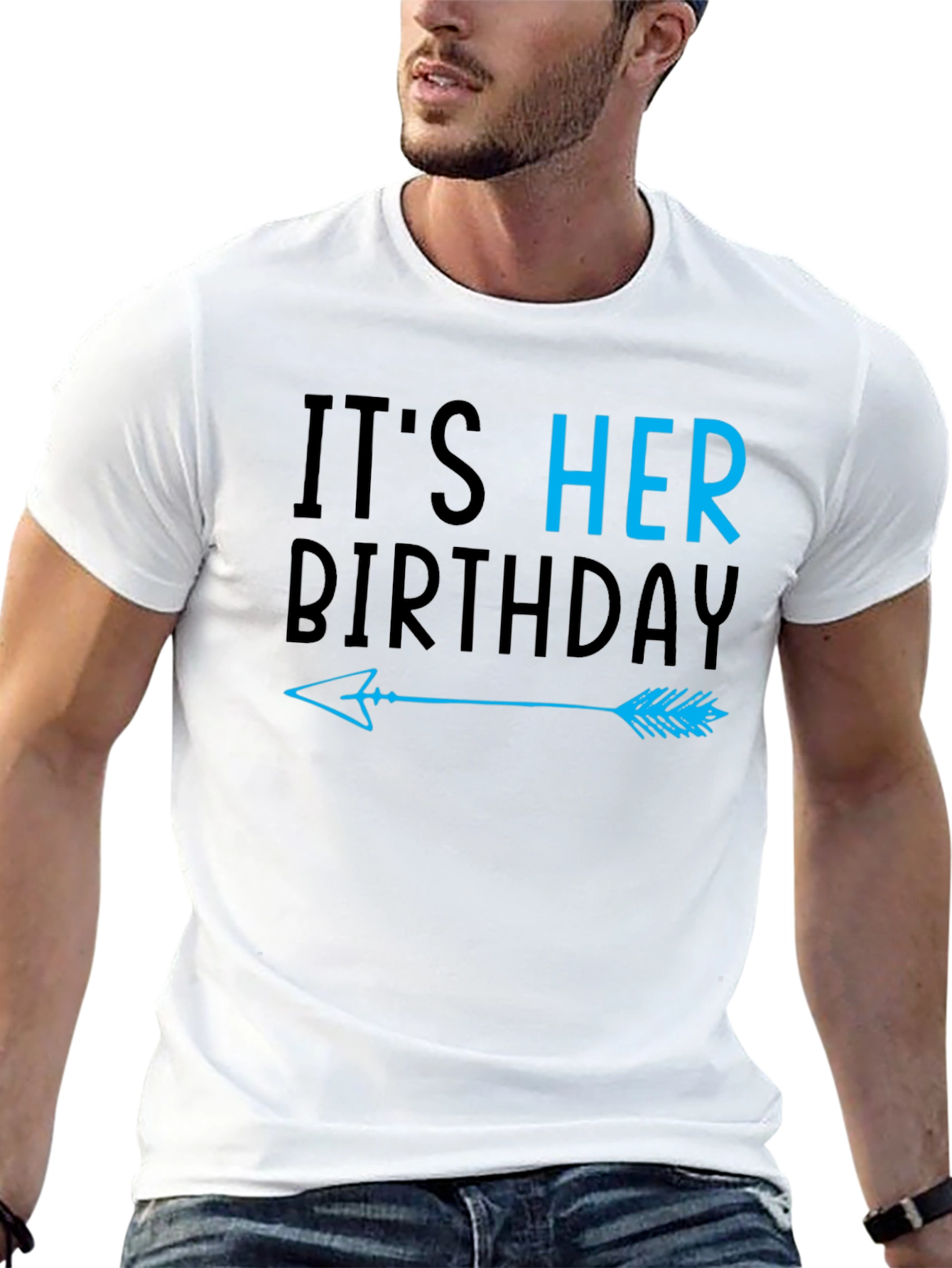Its Her Birthday Arrow T-Shirt - Couple Matching Tee