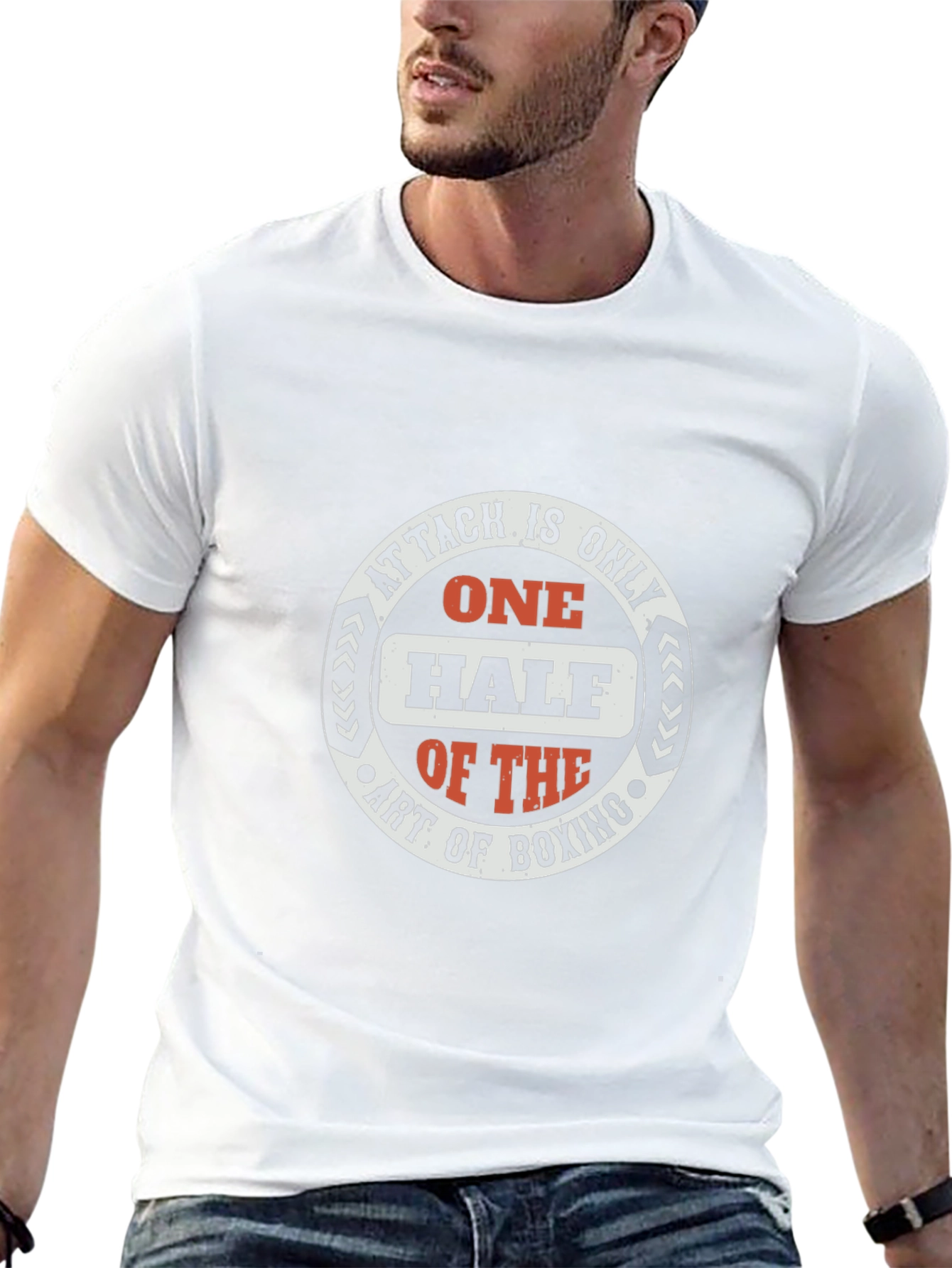 Boxing Art Graphic Tee - Attack is Only Half