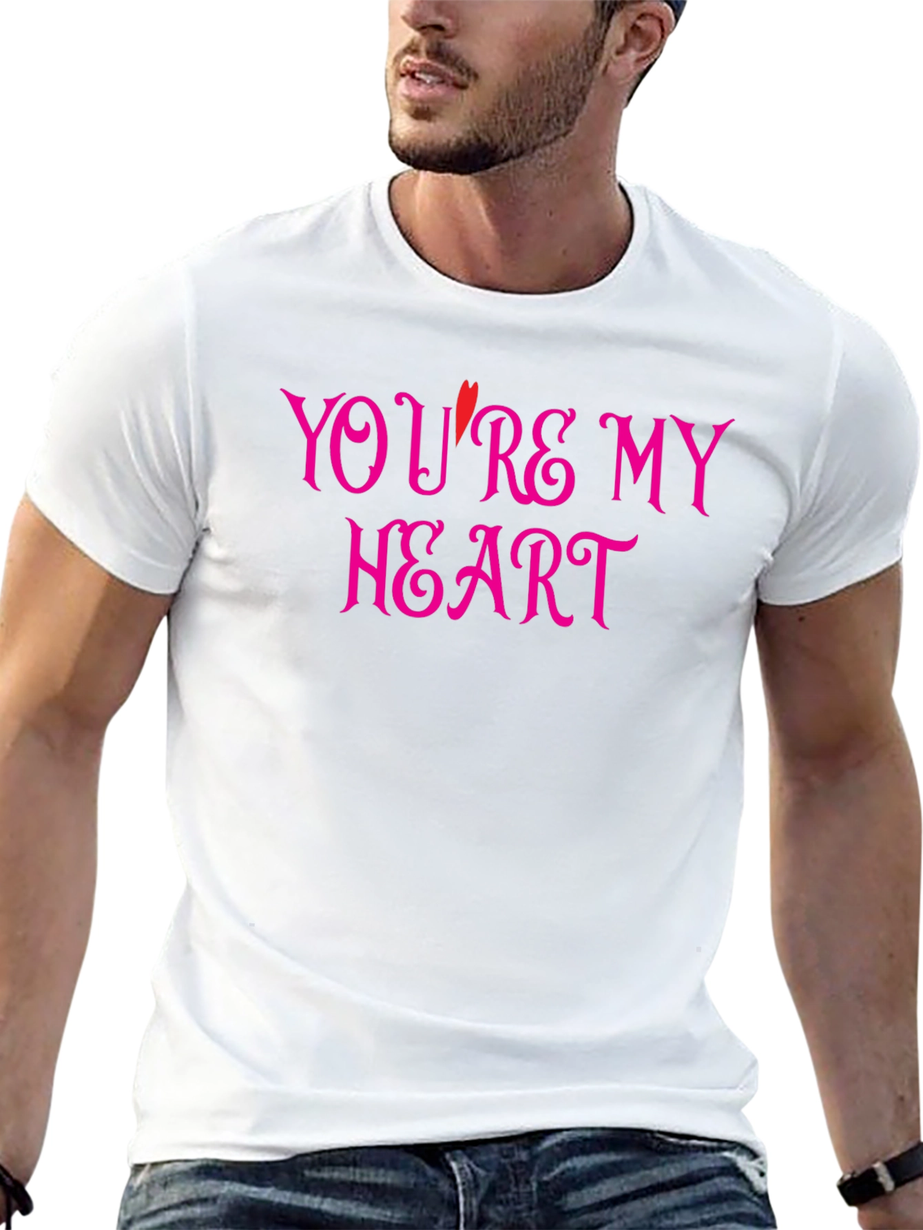 Youre My Heart Graphic Tee - Black Cotton