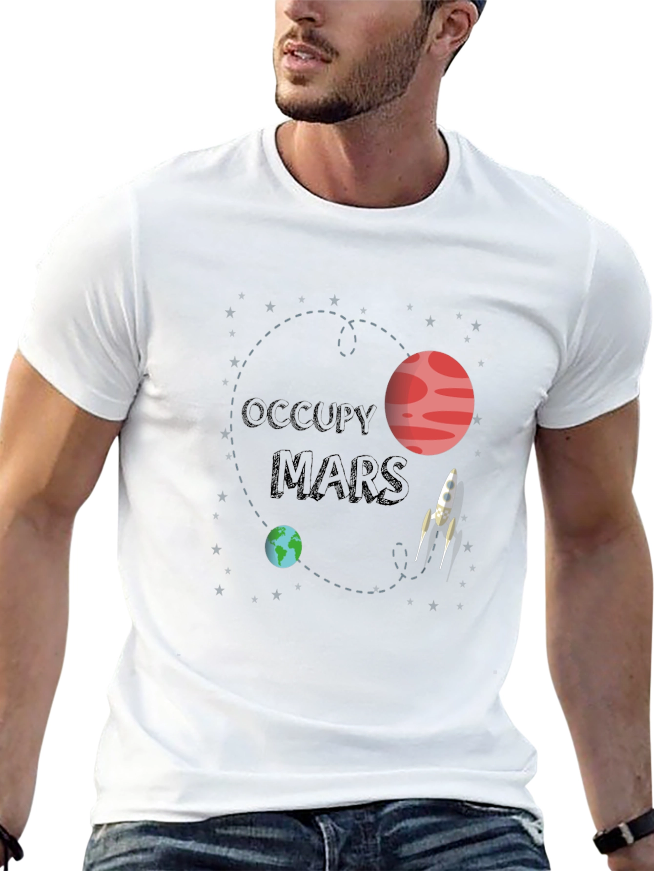 Occupy Mars Graphic T-Shirt - Space Adventure Tee