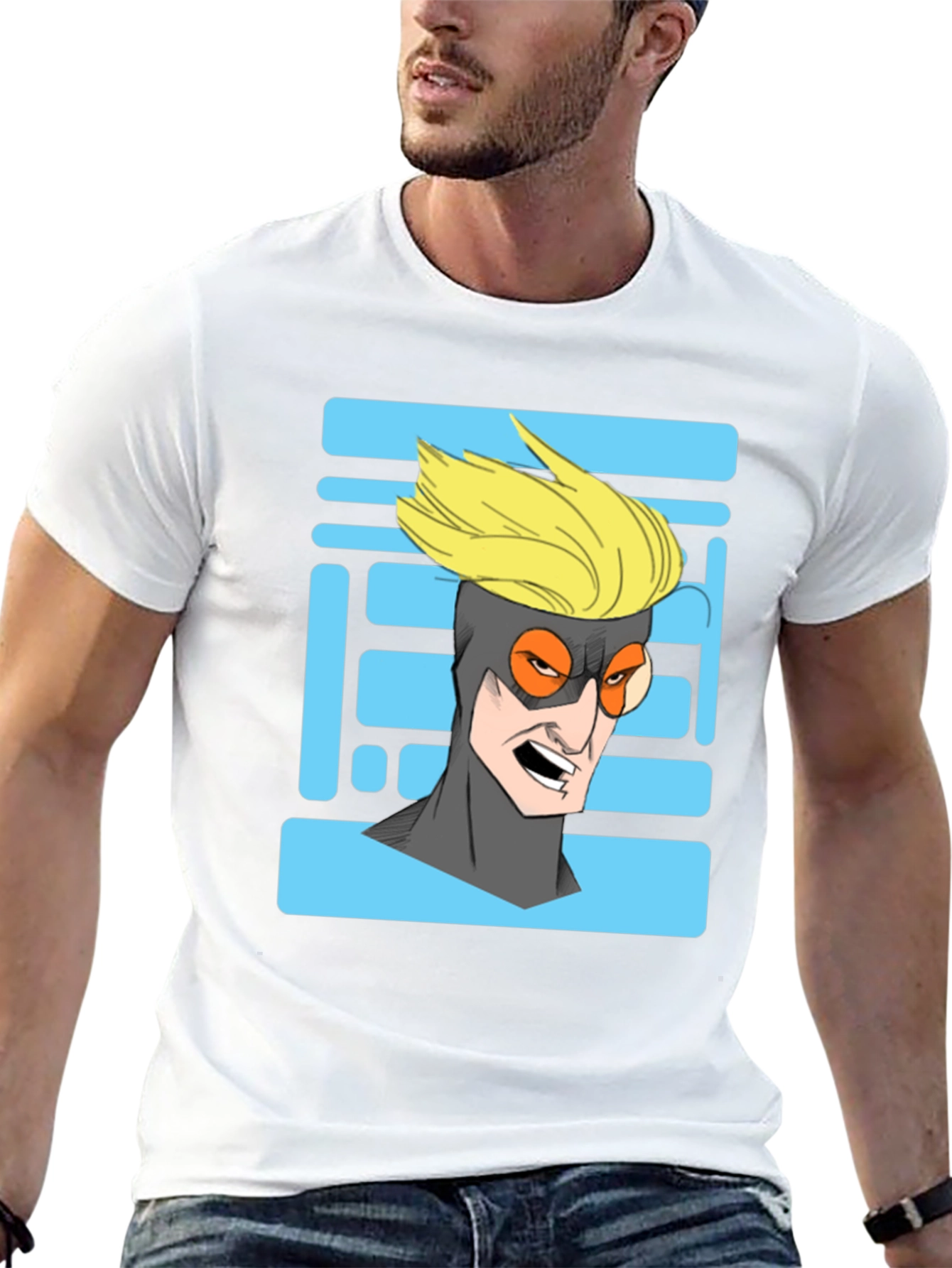Cool Cartoon Character Graphic Print Black T-Shirt