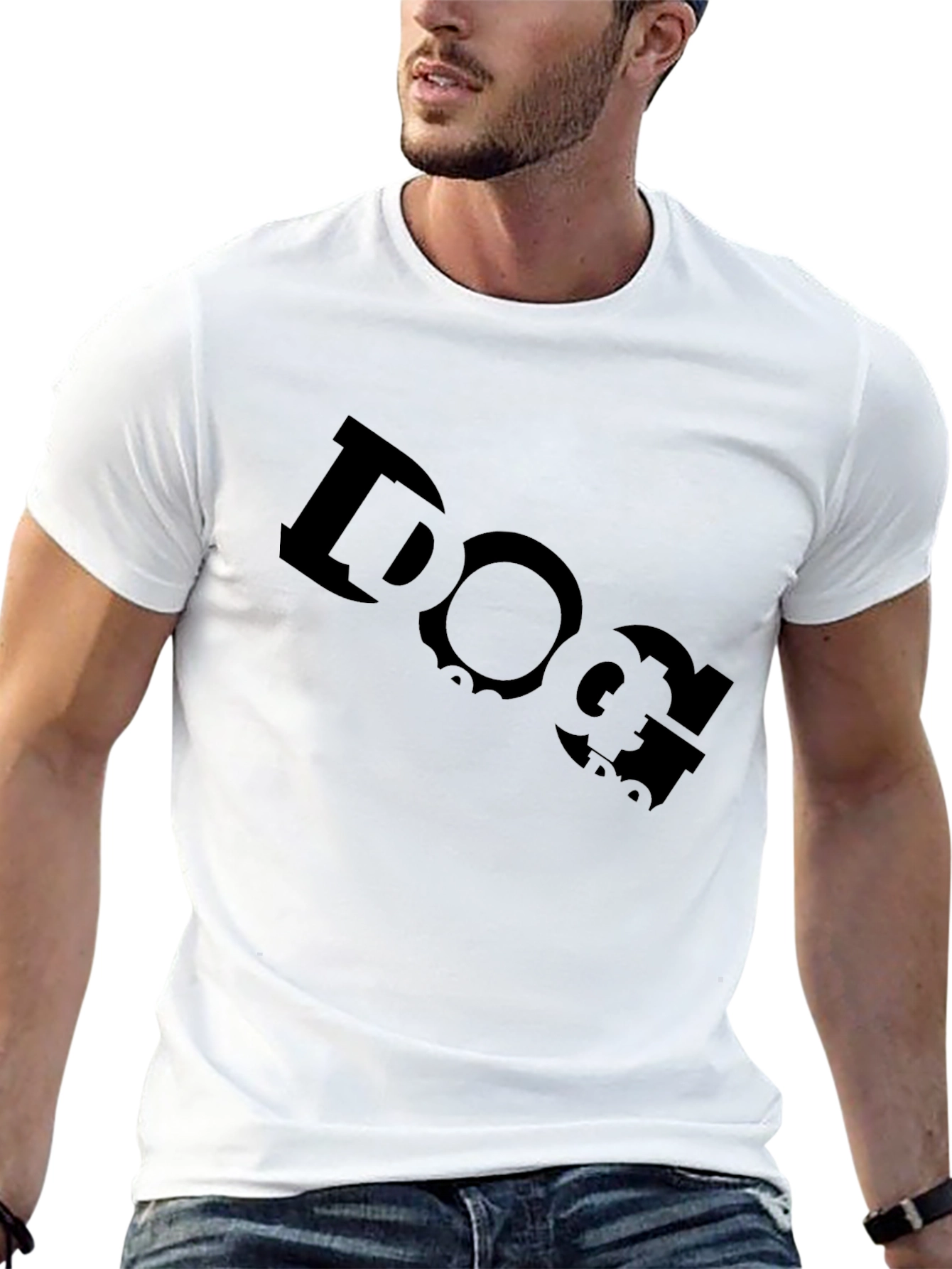 Dog Typography Black Graphic T-Shirt