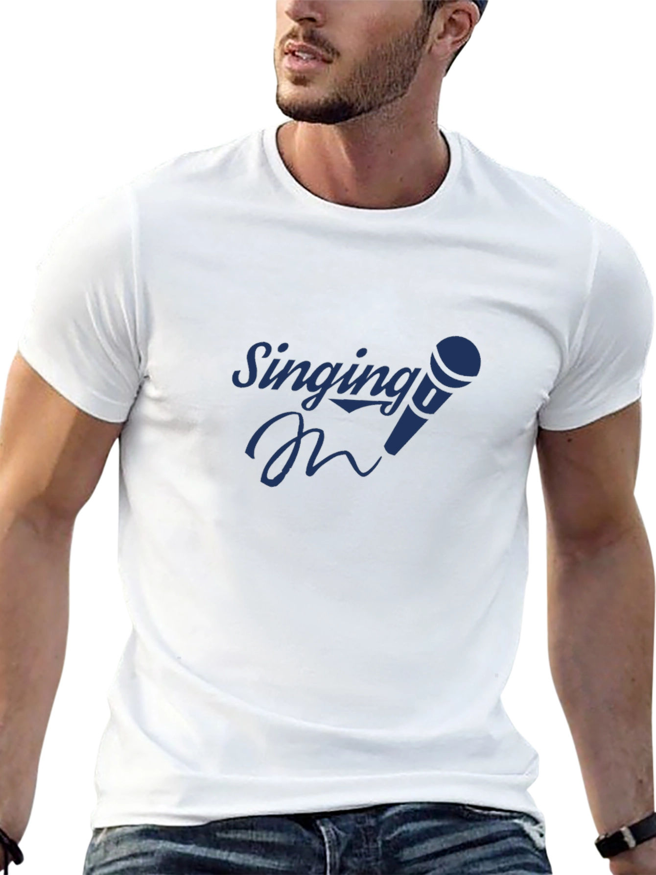 Singing Mic Graphic Tee - Black Cotton