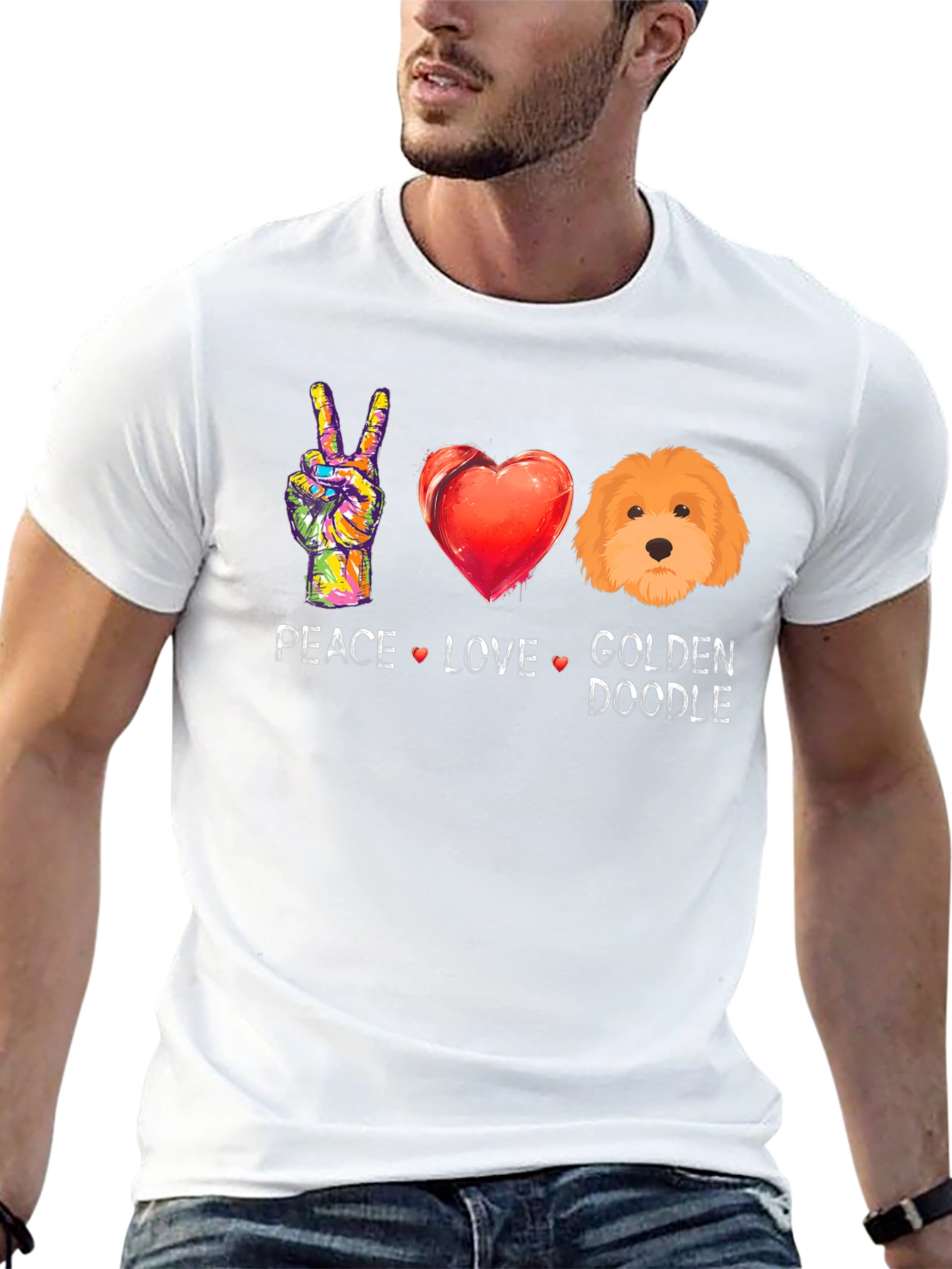 Peace Love Golden Doodle T-Shirt