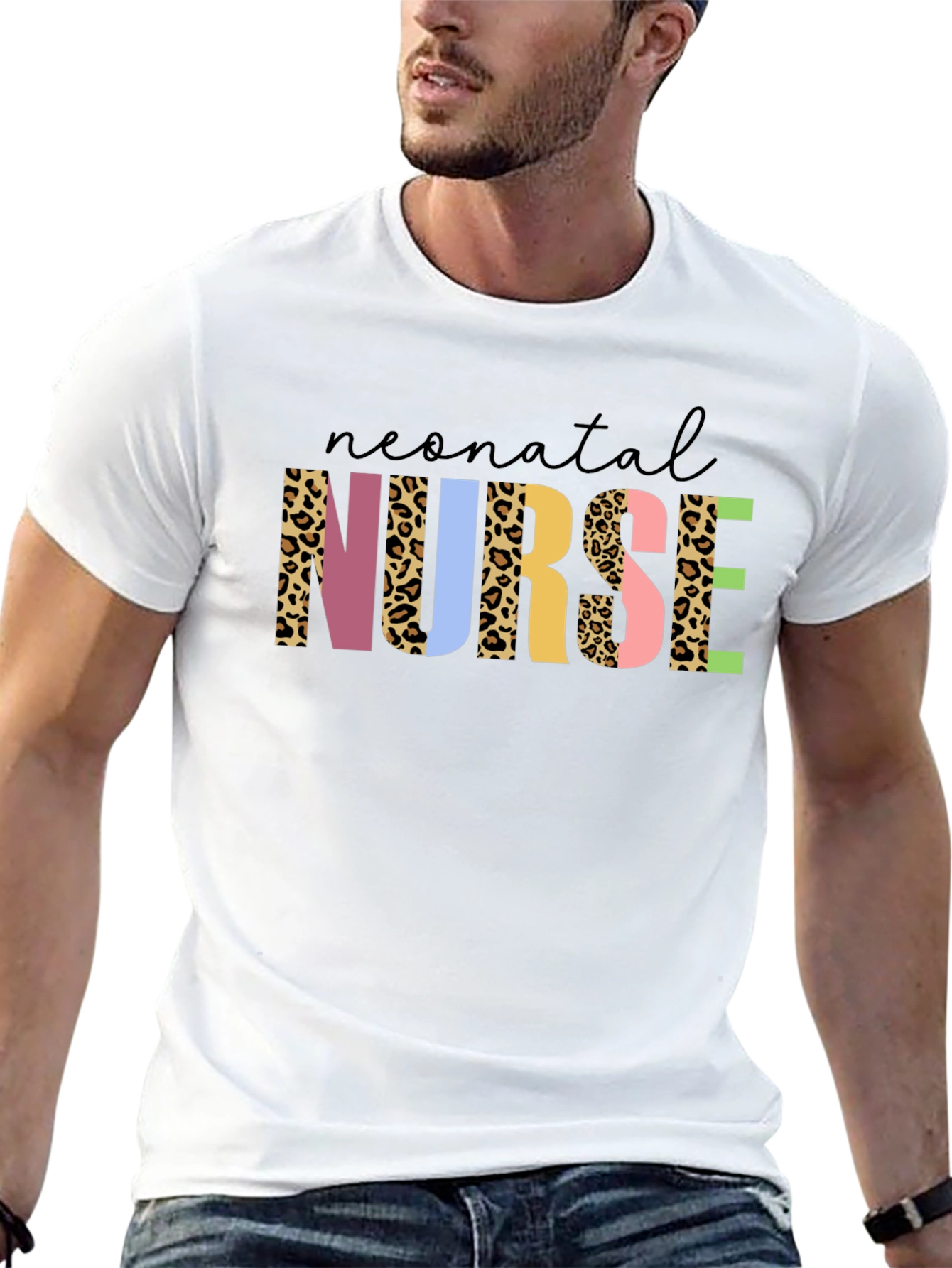 Neonatal Nurse Leopard Print Black T-Shirt