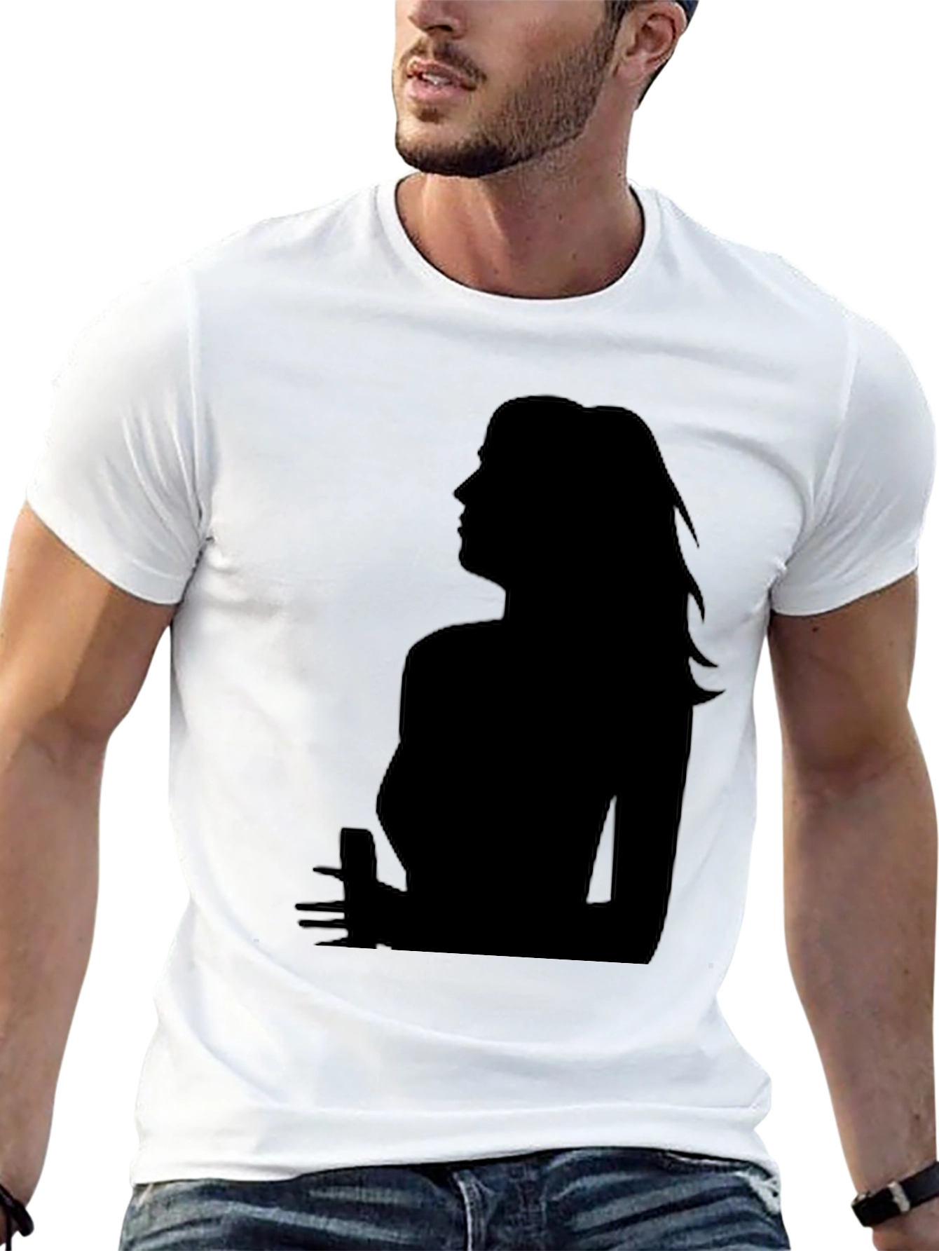 Silhouette Graphic Tee - Sleek Black T-Shirt