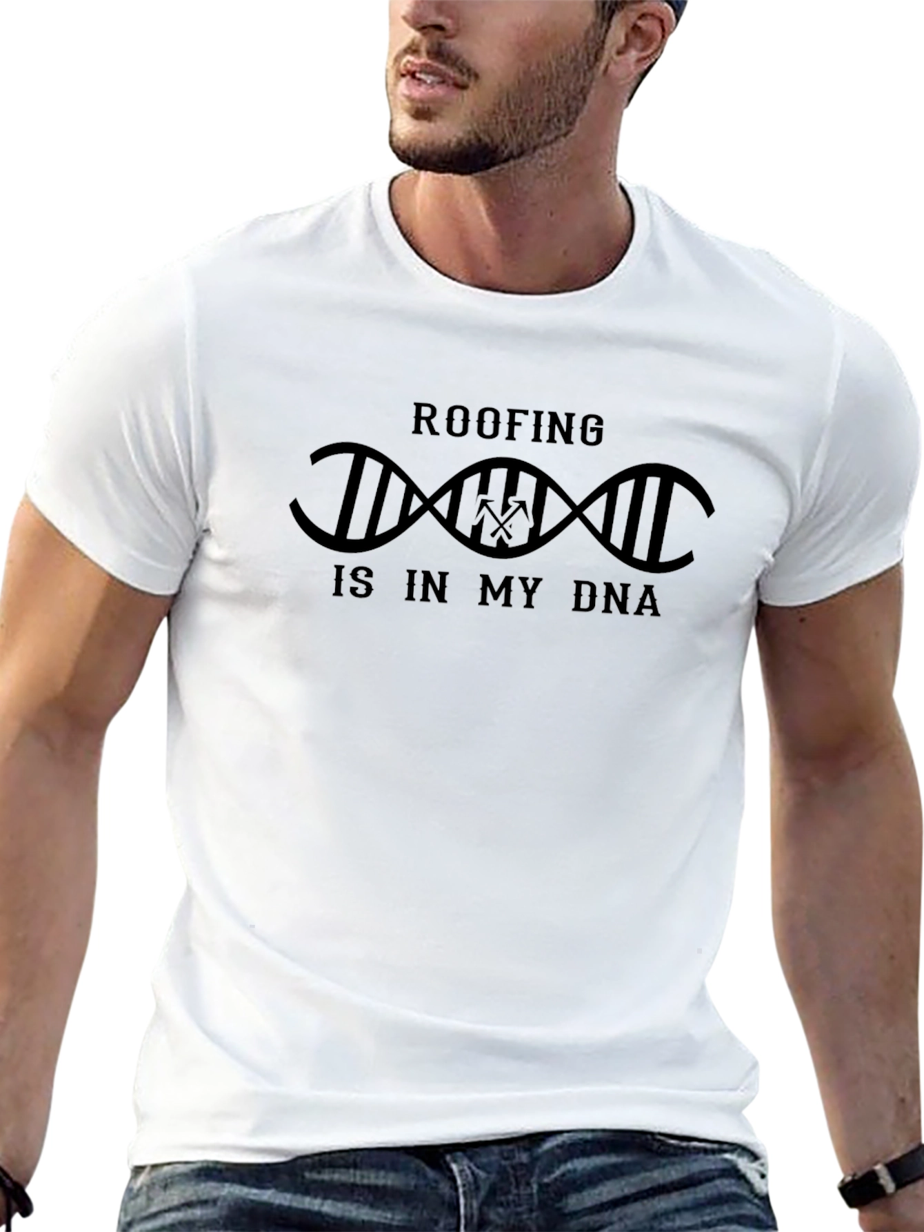 Roofing DNA T-Shirt - Black Crew Neck
