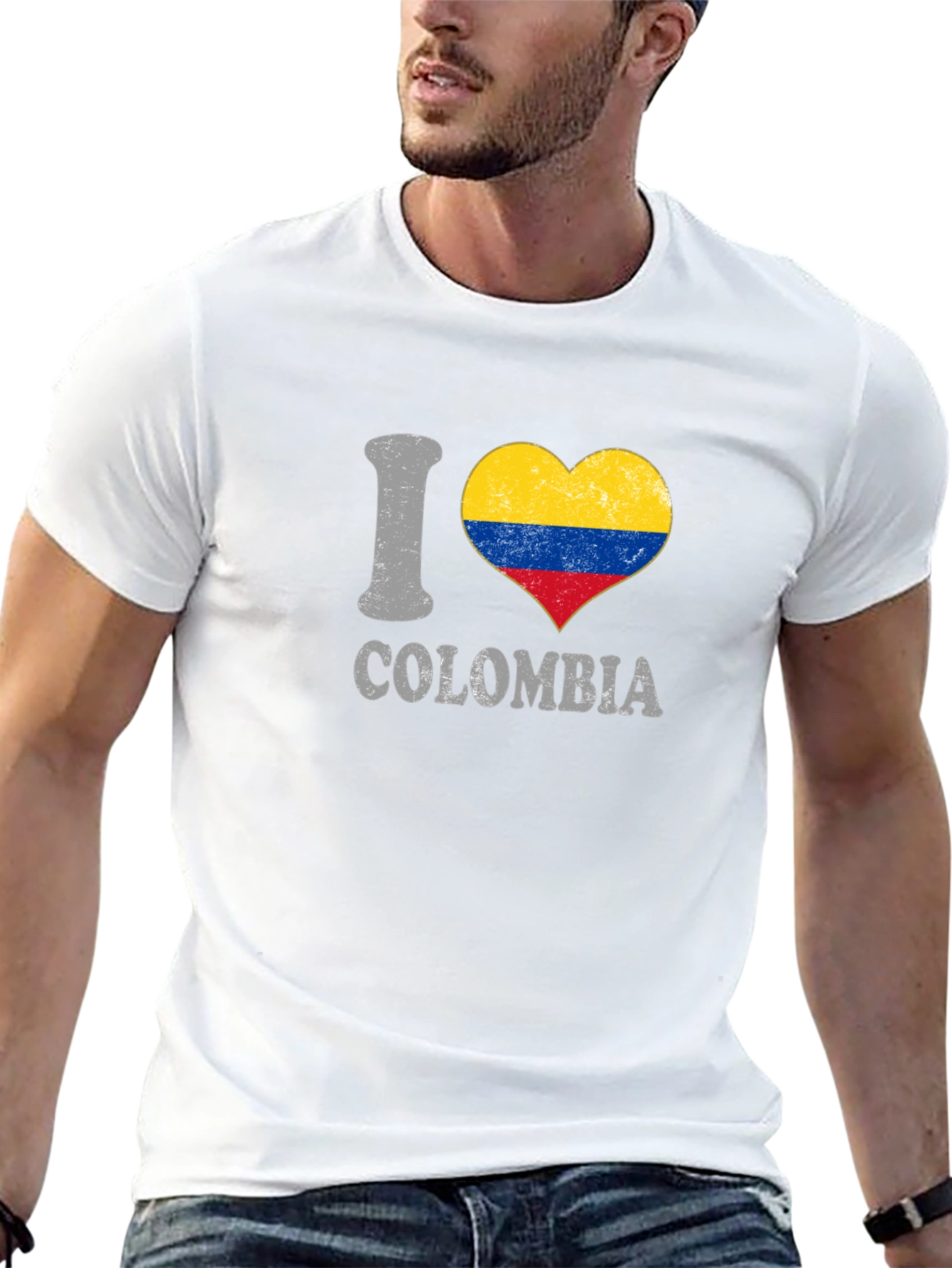 I Love Colombia Heart Flag T-Shirt