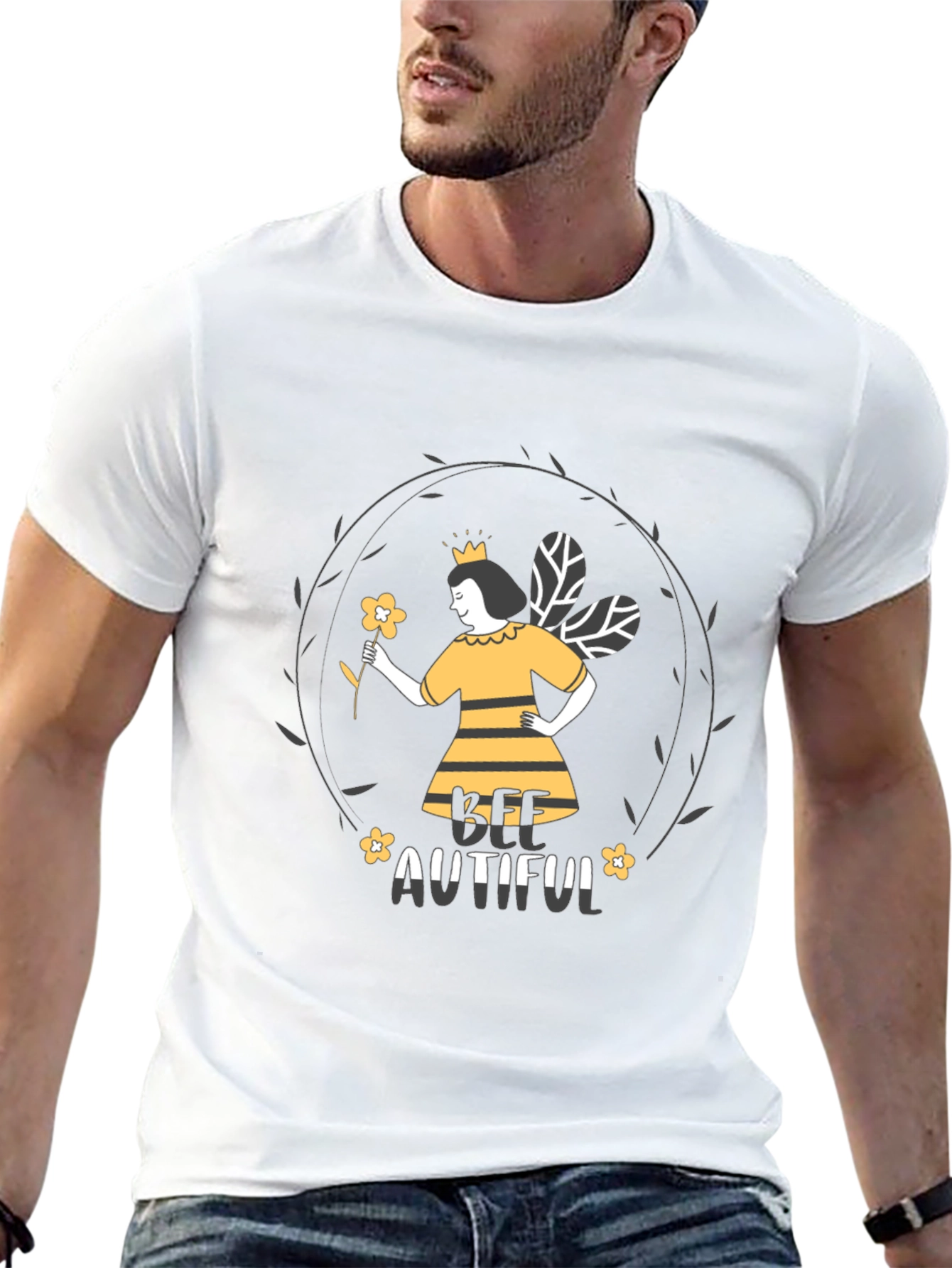 Bee-utiful Graphic Tee - Black Unisex T-Shirt