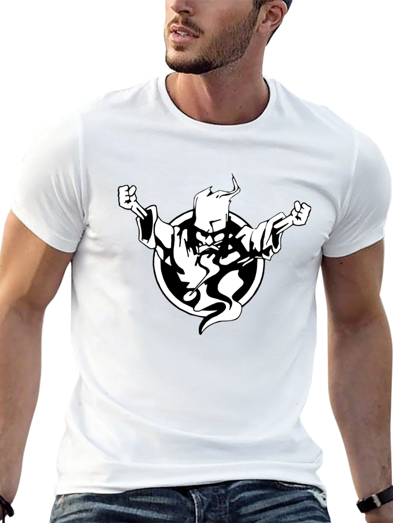 Wizard Graphic Black Tee - Casual Style
