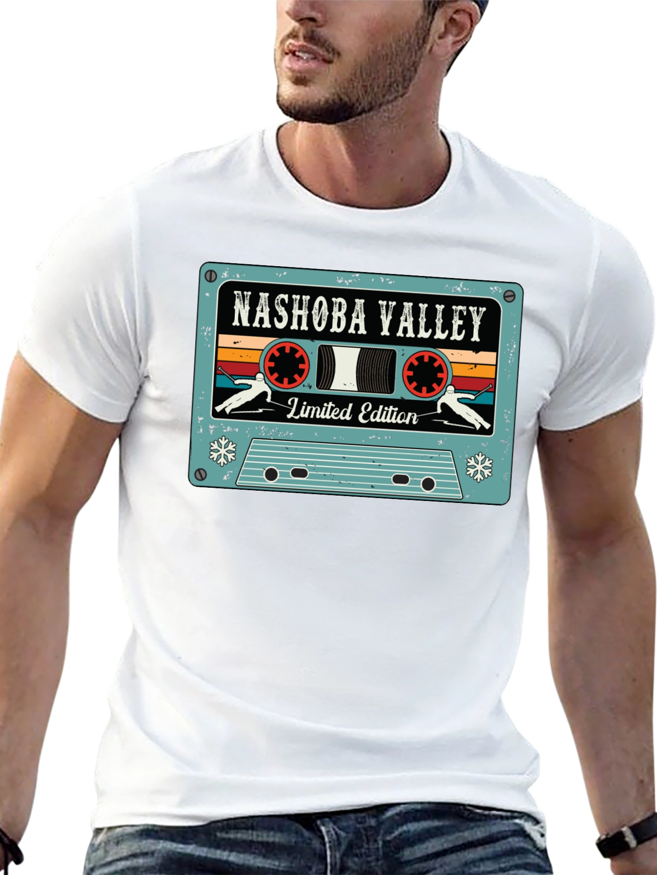 Nashoba Valley Ski Cassette Tape Black T-Shirt