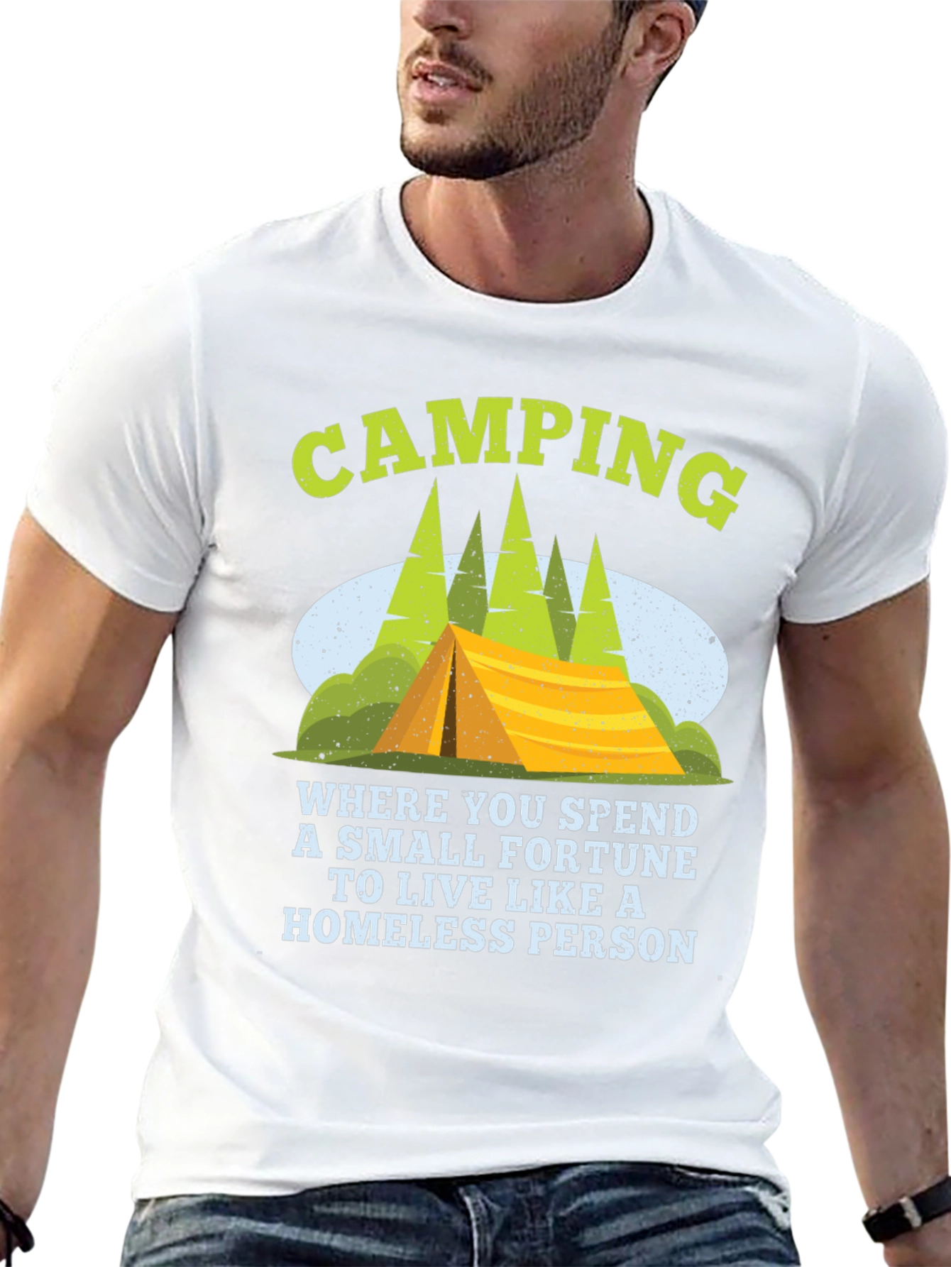 Camping Homeless Person Graphic Tee