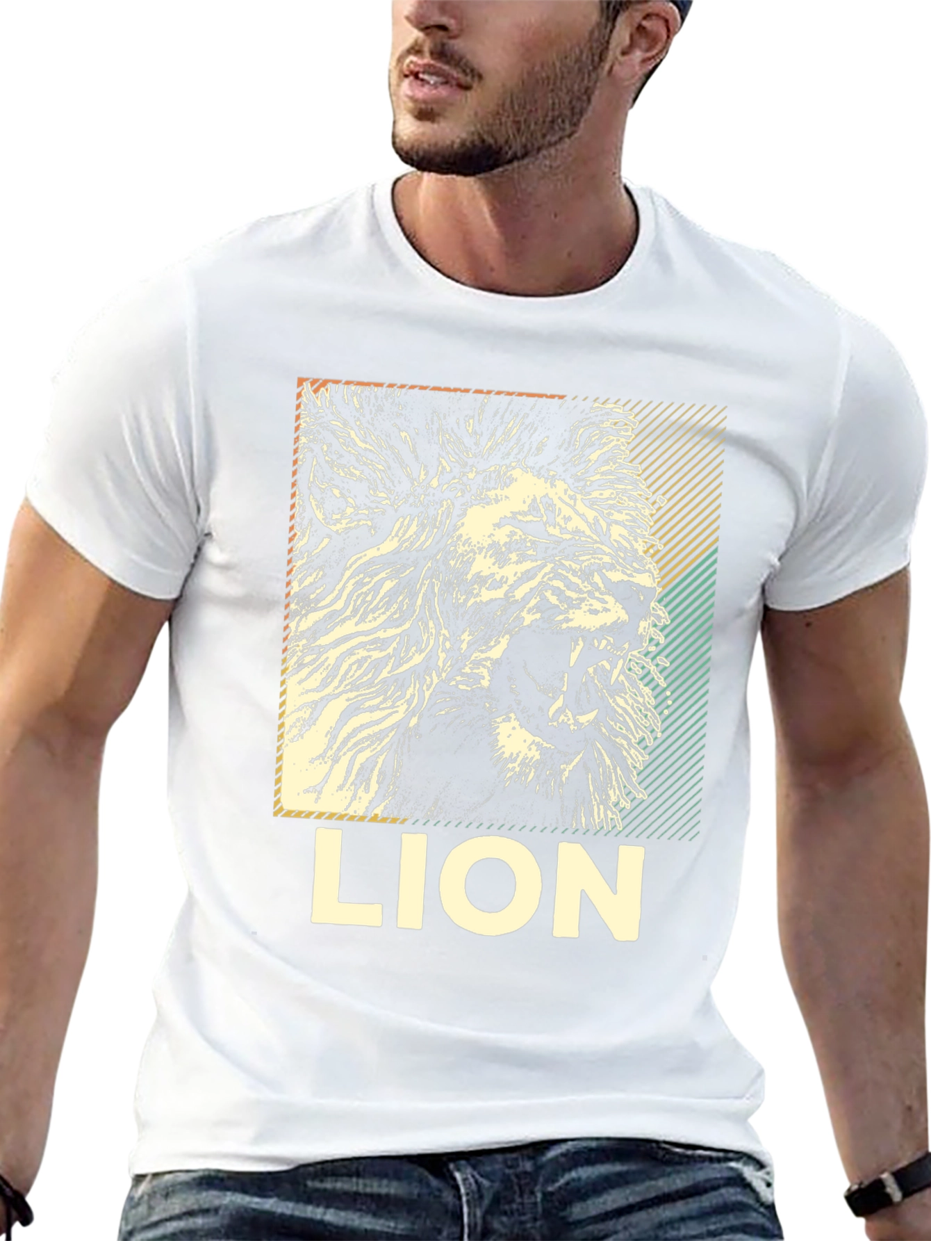 Lion Graphic Print Black T-Shirt