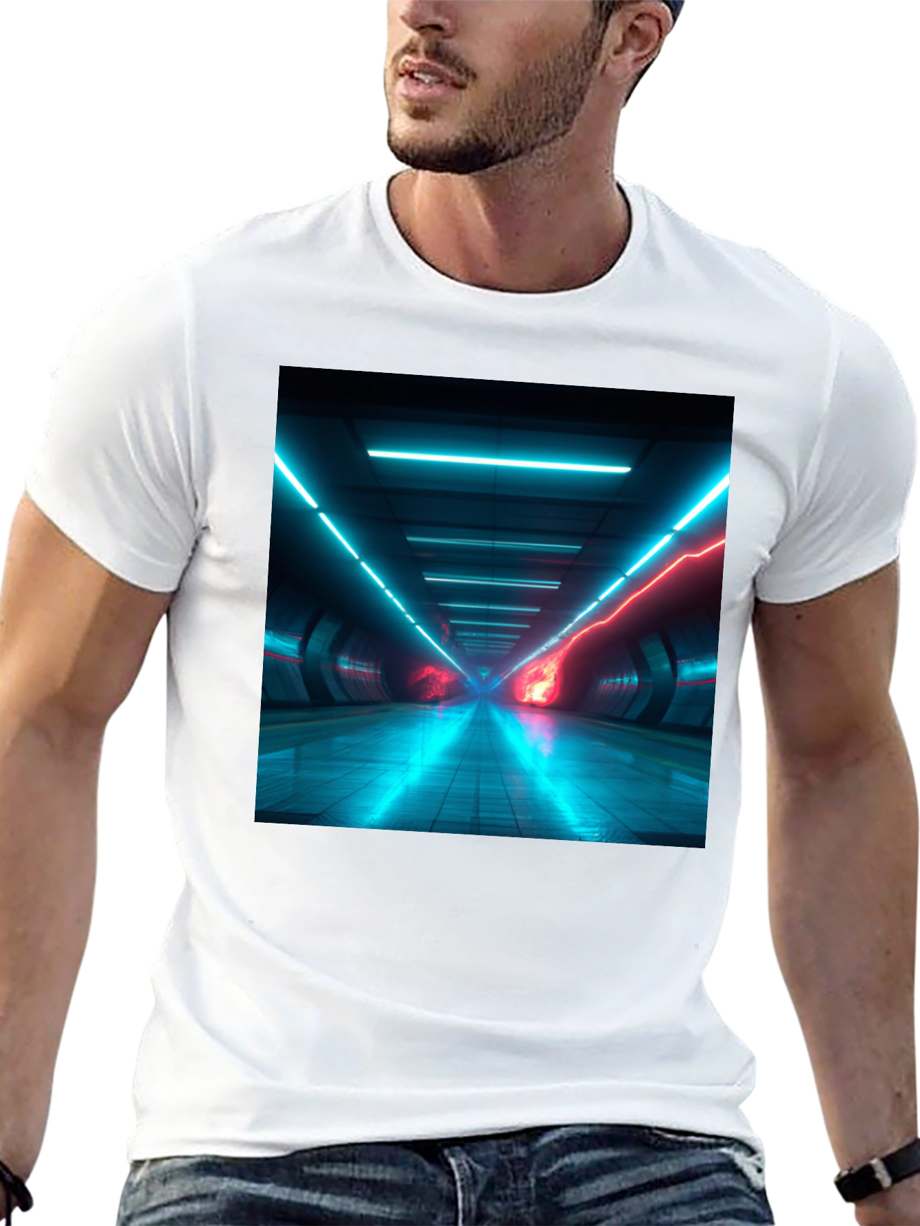Cyberpunk Tunnel Vision T-Shirt - Black