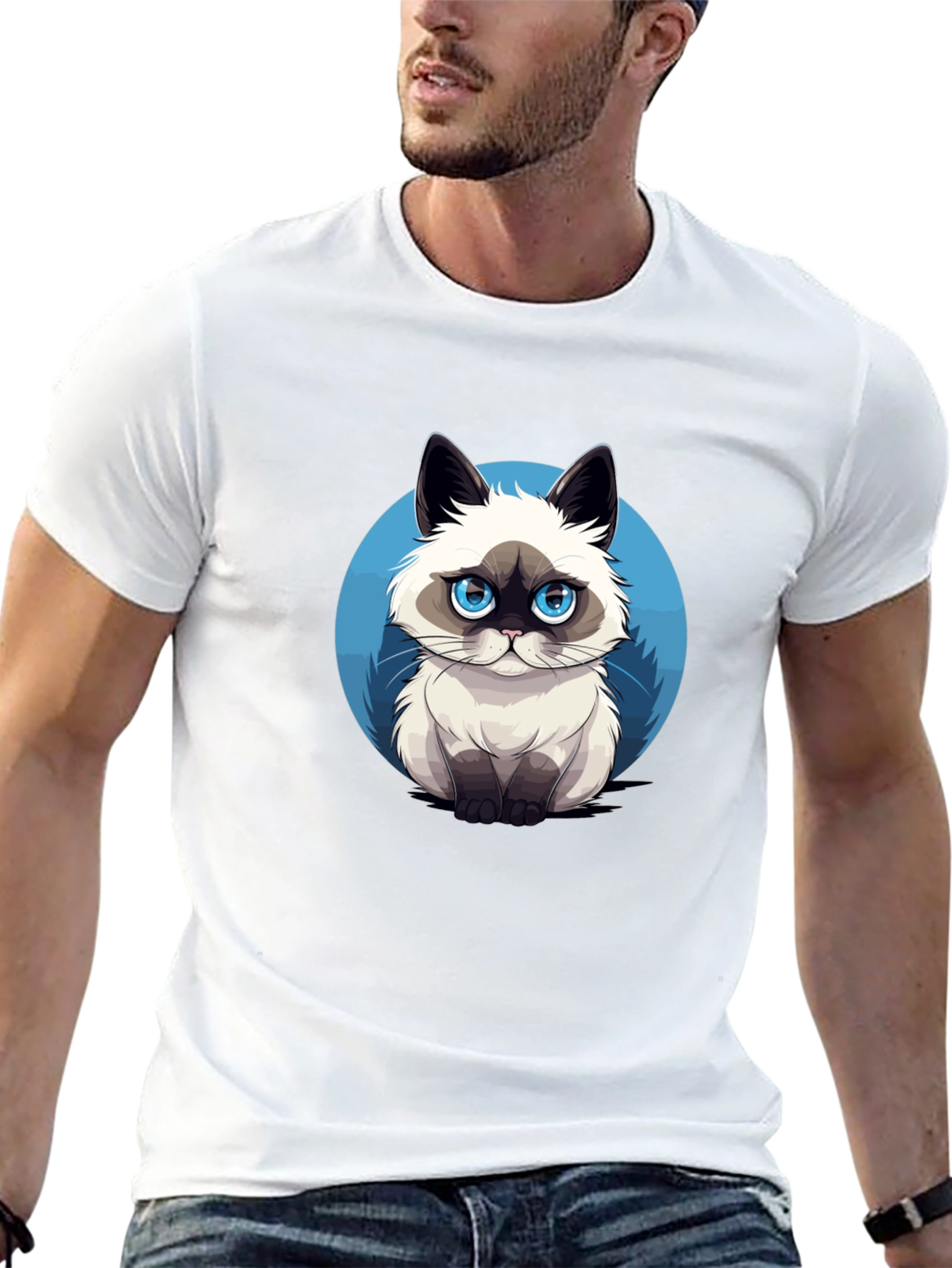 Grumpy Cat Graphic Tee - Black Cotton T-Shirt