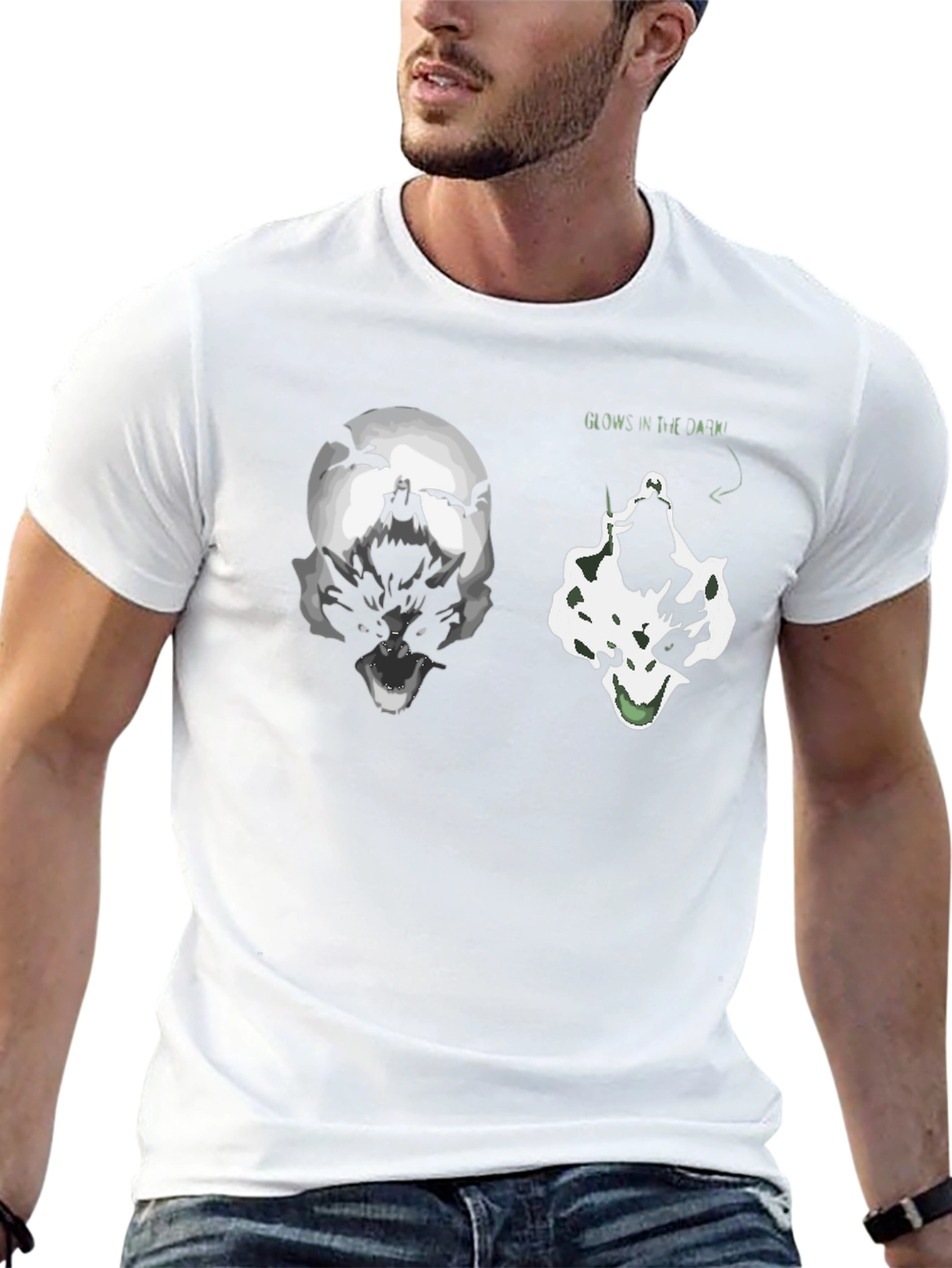 Glow in the Dark Wolf Graphic T-Shirt