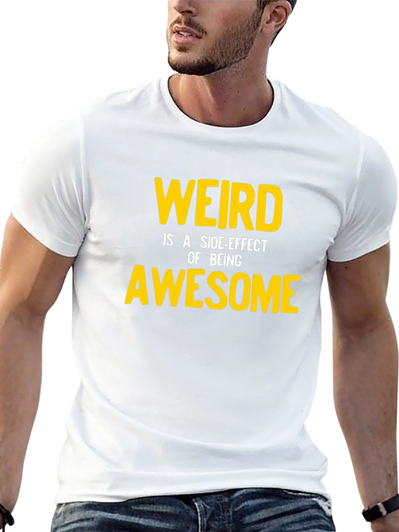 Weird Awesome Graphic Tee - Black Casual Shirt