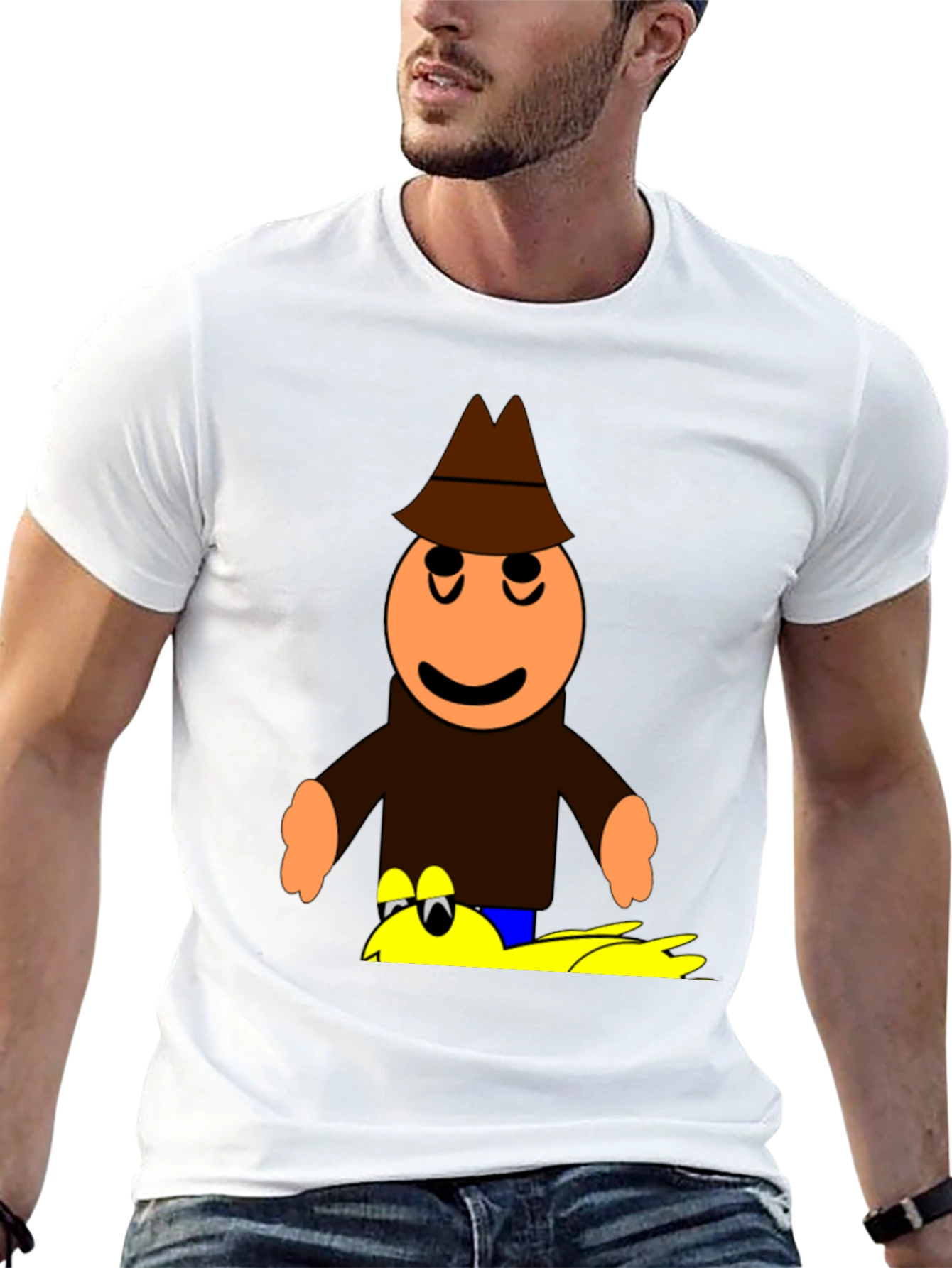 Cartoon Detective T-Shirt - Unique Graphic Tee