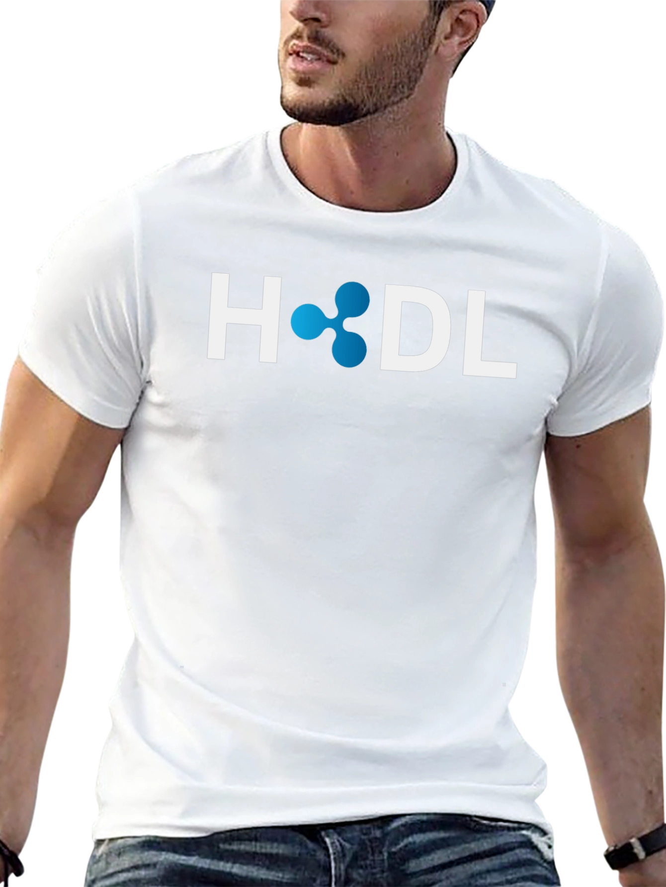 HODL Crypto Black T-Shirt - Ripple XRP Design