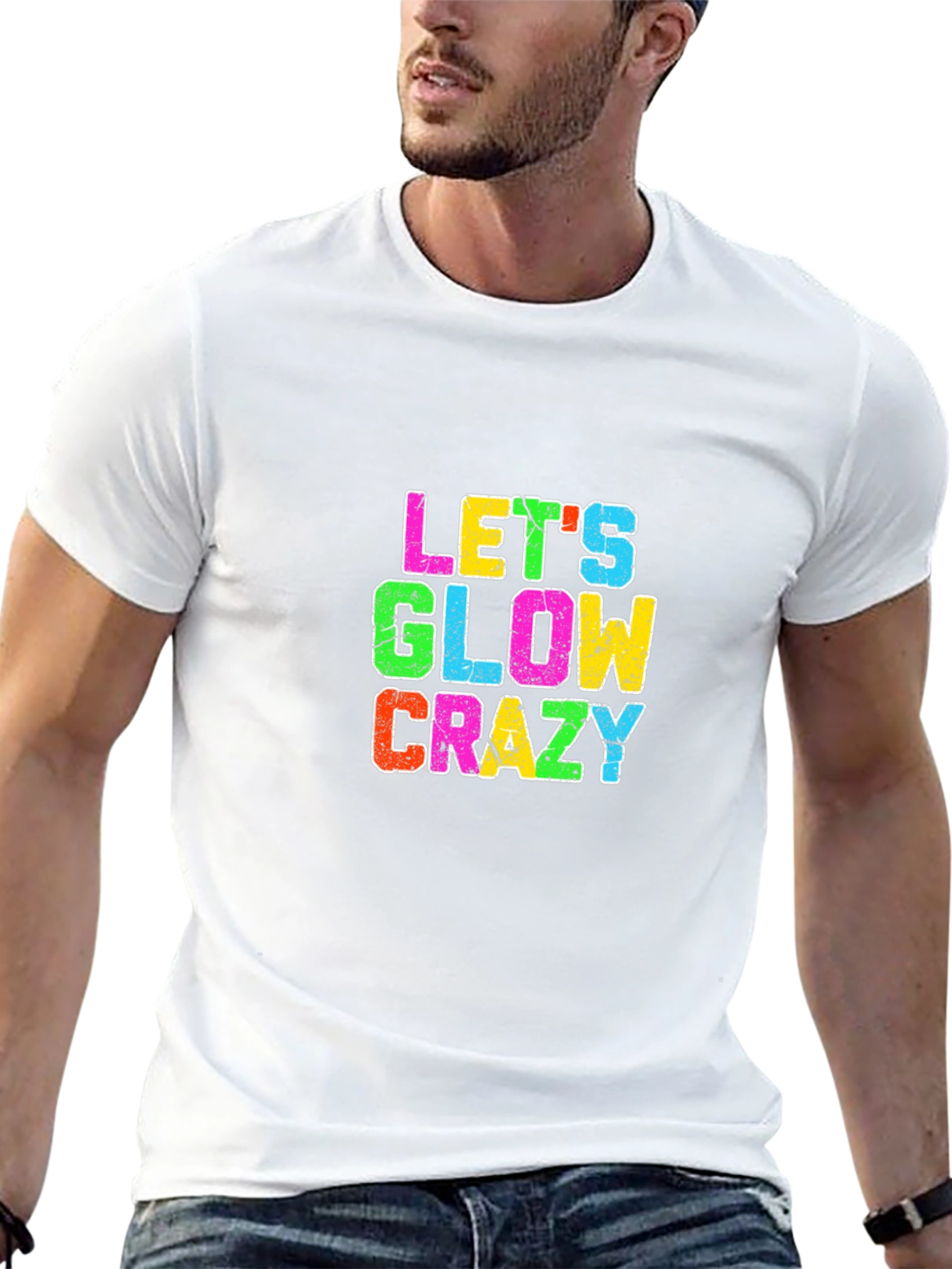 Lets Glow Crazy Graphic T-Shirt - Black