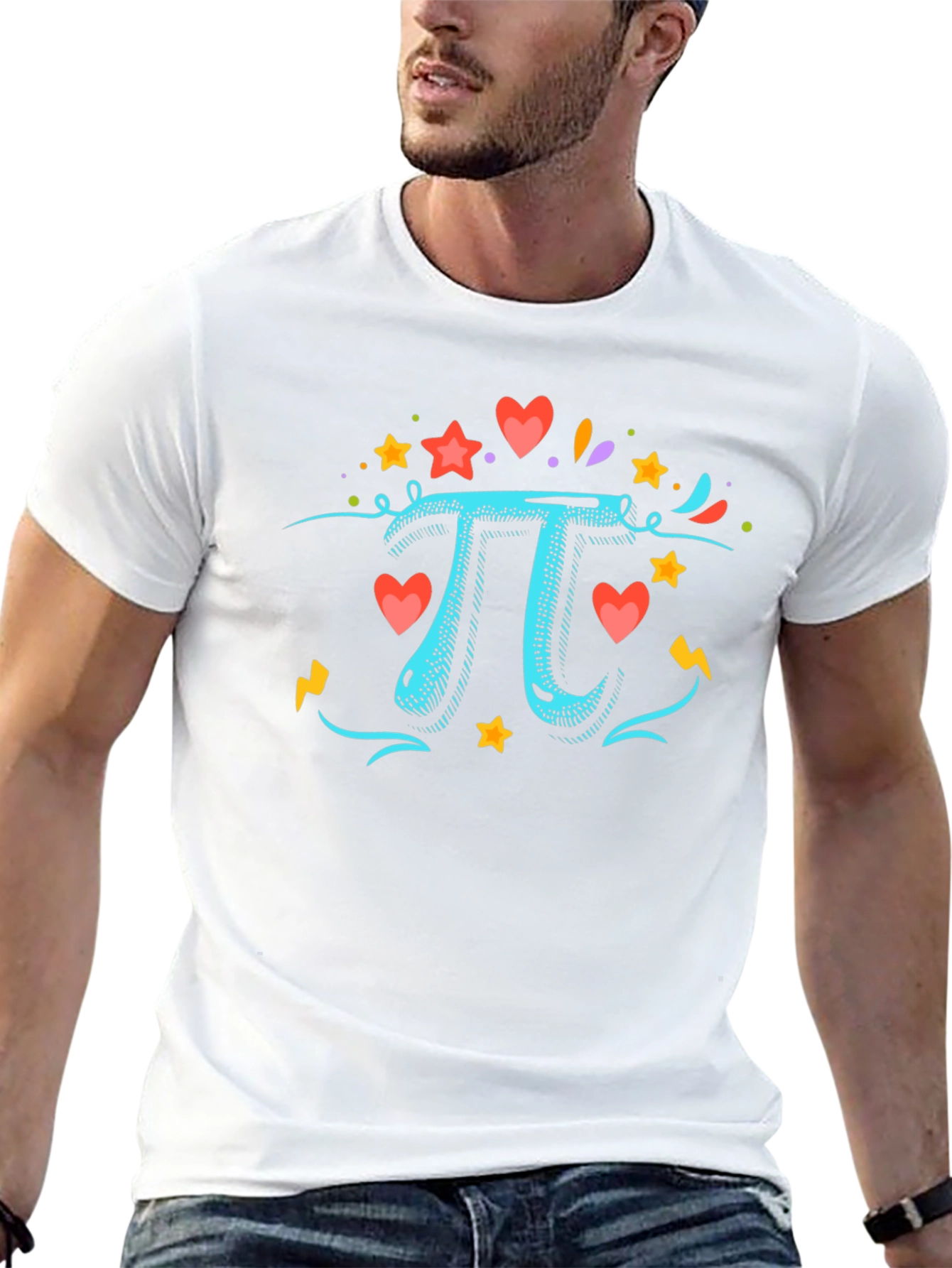 Pi Day T-Shirt: Hearts & Stars Graphic Tee