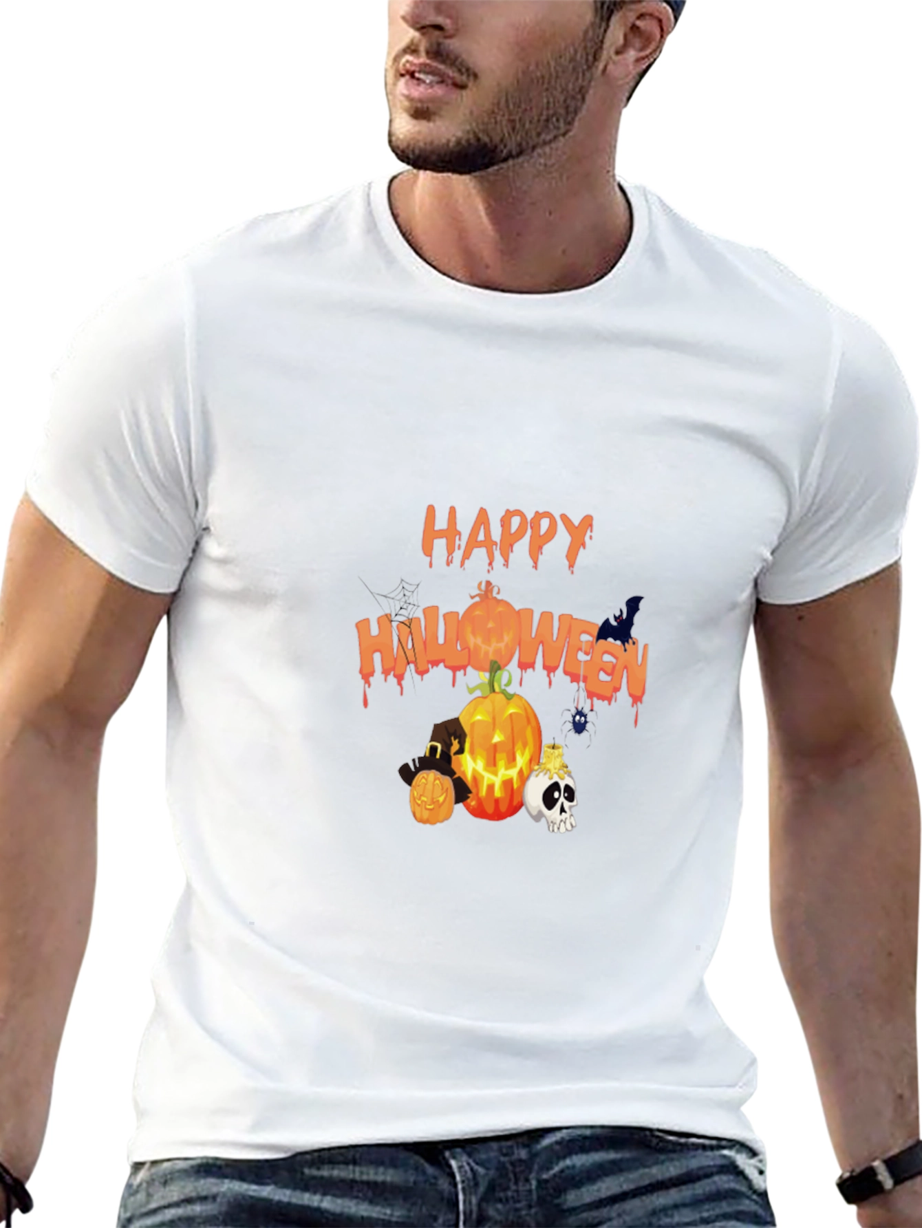 Happy Halloween Black Graphic T-Shirt