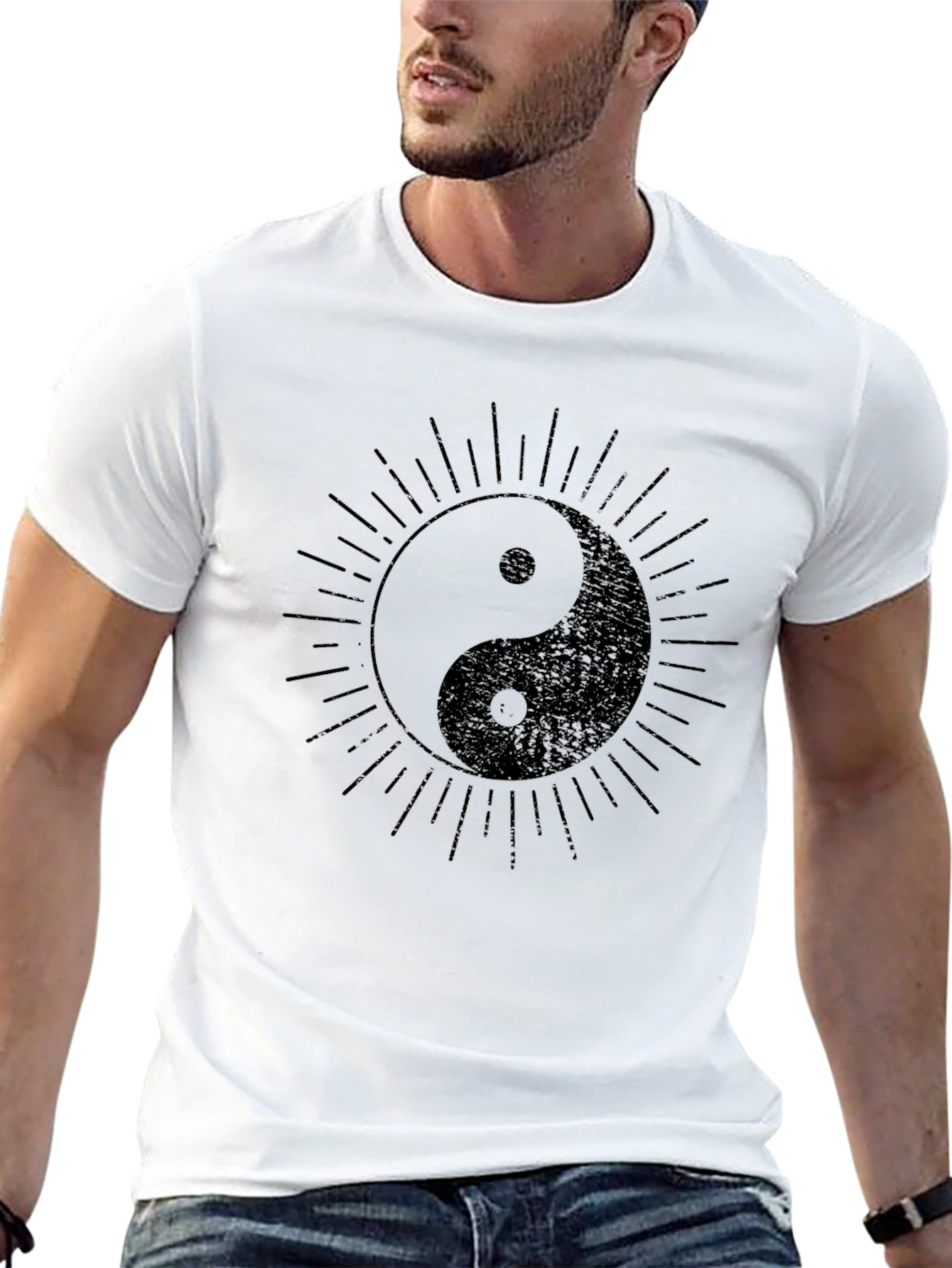 Yin Yang Graphic Tee - Black Cotton Blend