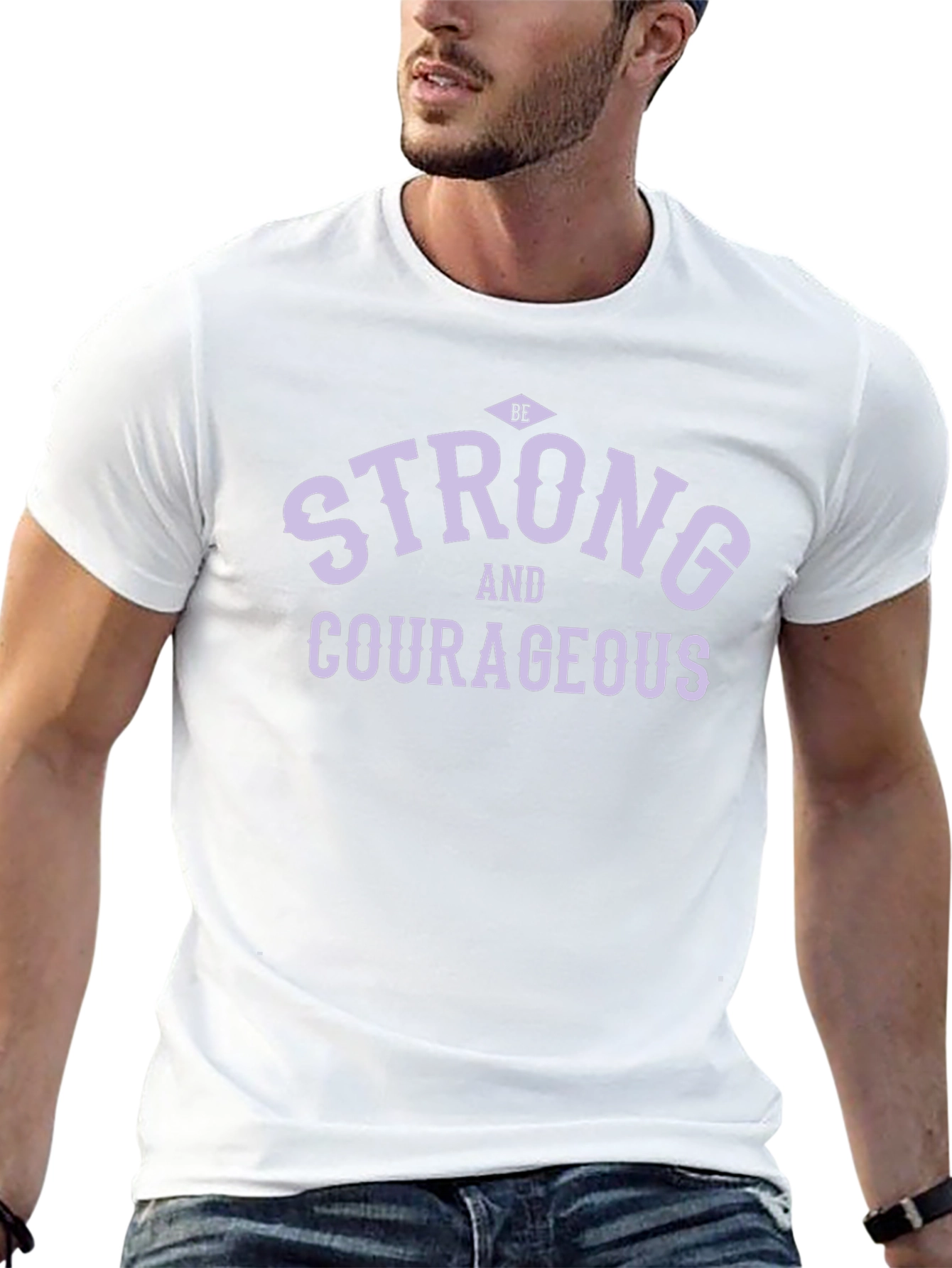 Be Strong and Courageous Black Graphic T-Shirt