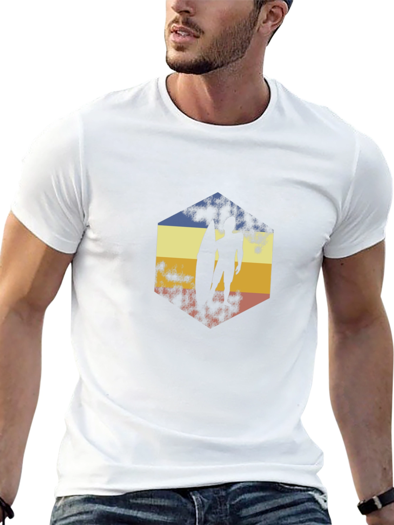 Retro Surfer Graphic Tee - Classic Black T-Shirt
