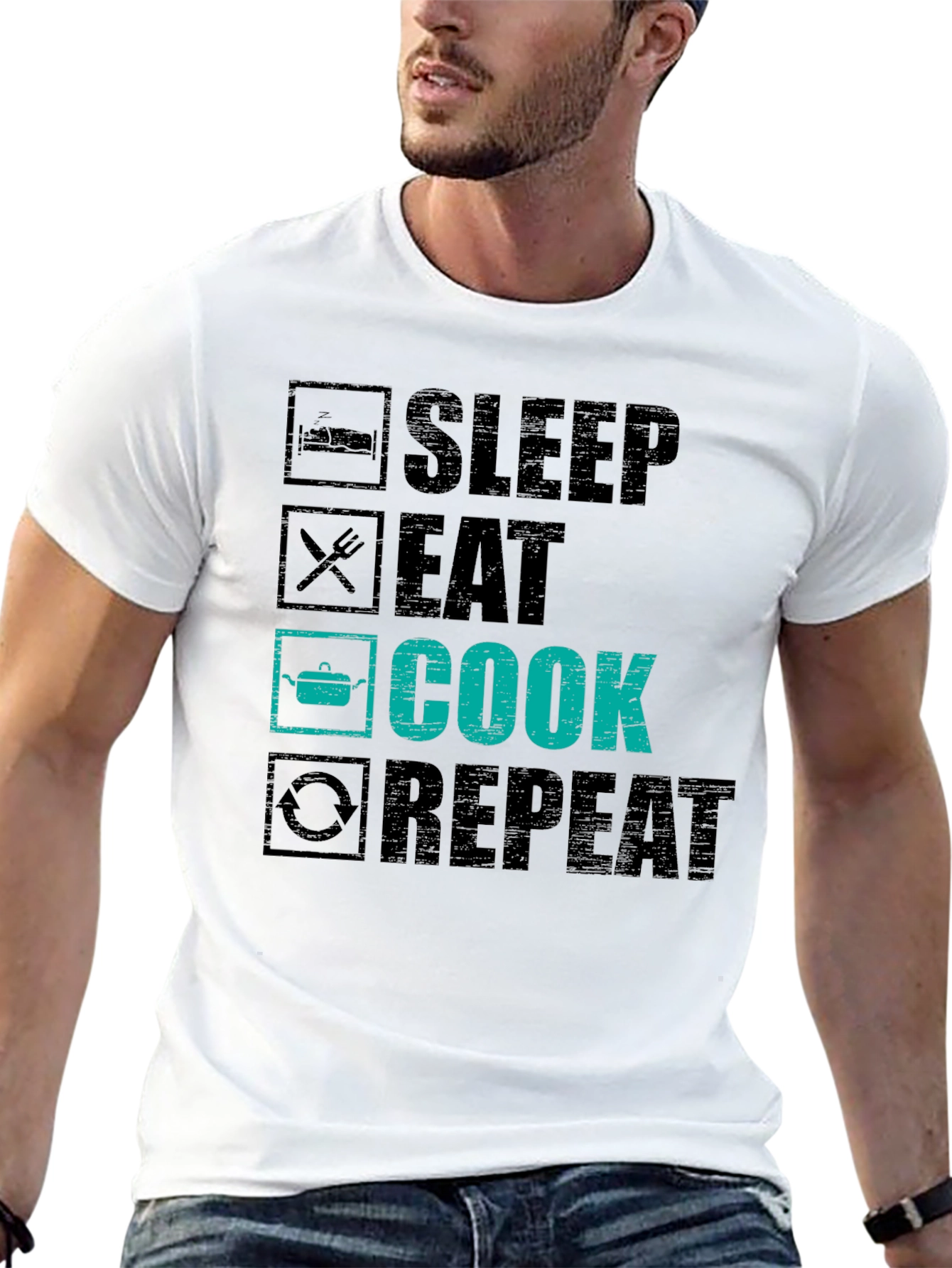 Sleep Eat Cook Repeat Graphic Tee