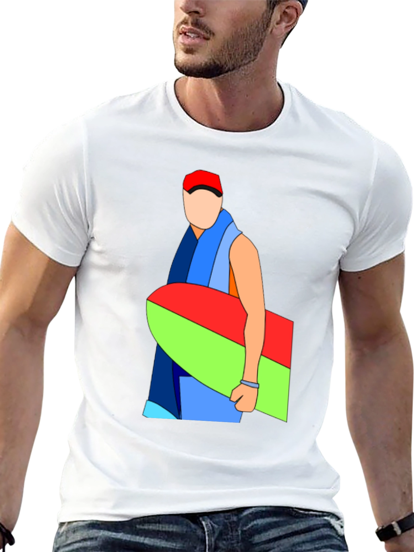 Abstract Surfboard Graphic Black T-Shirt