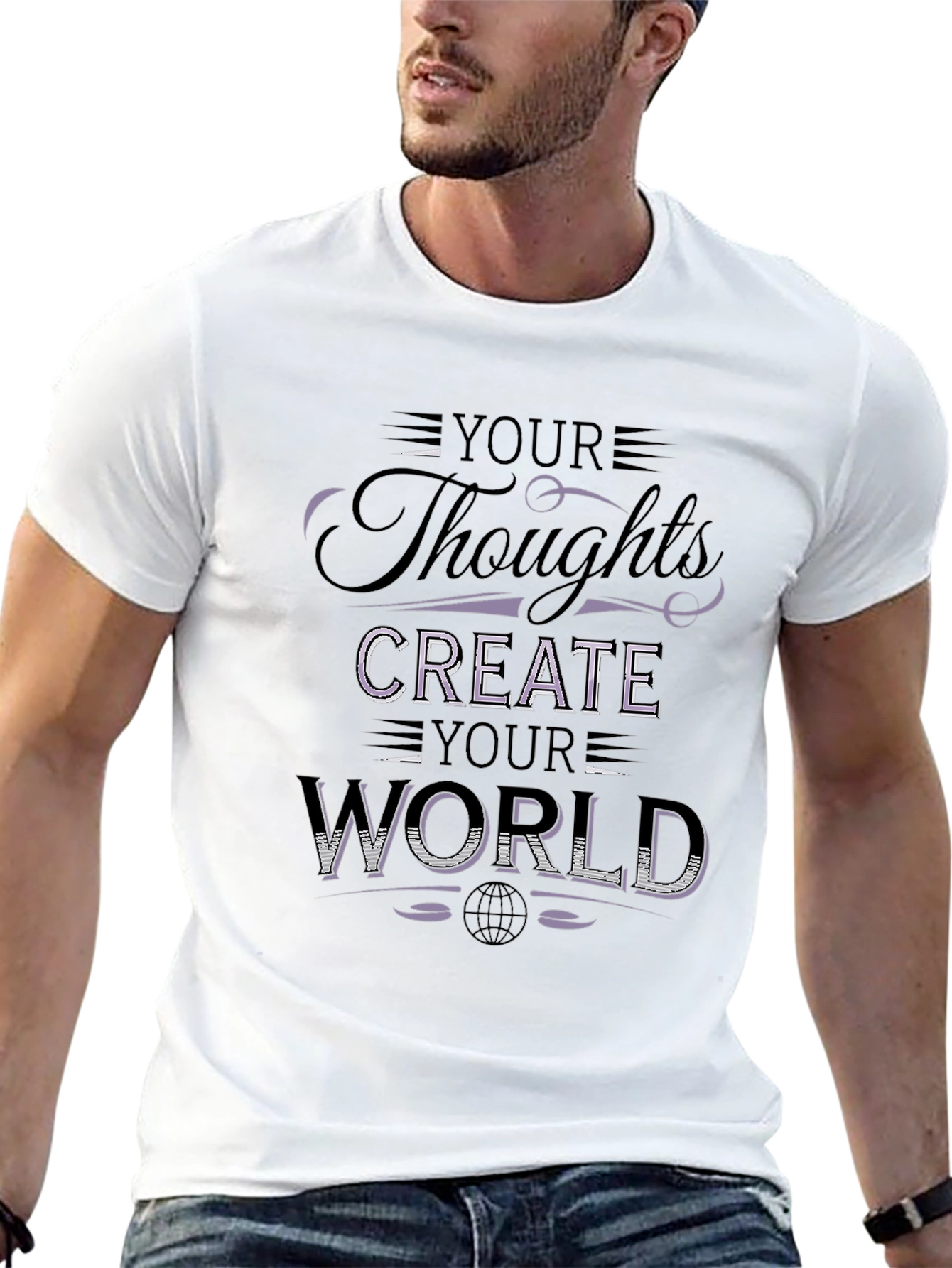 Your Thoughts Create Your World Black Graphic Tee
