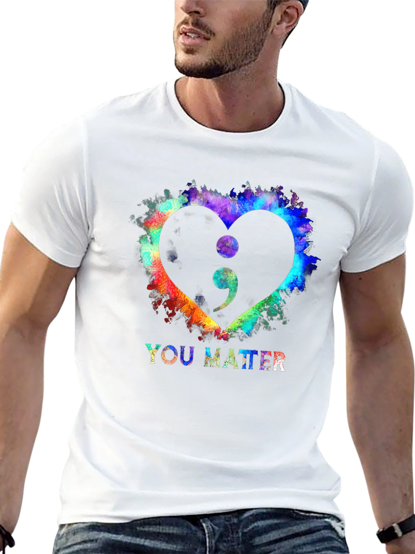 You Matter Semicolon Heart Graphic Tee