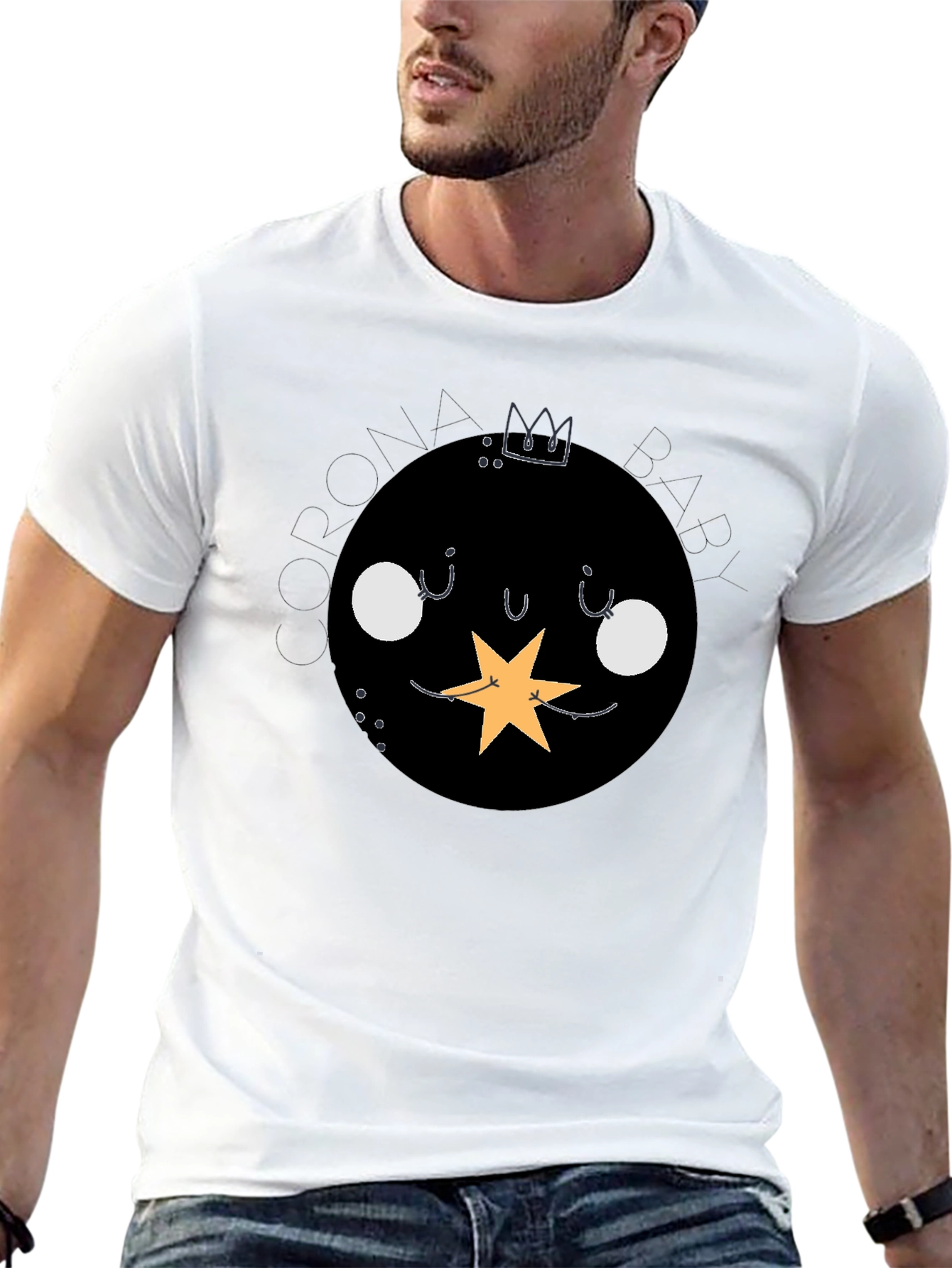 Corona Baby Black Graphic T-Shirt