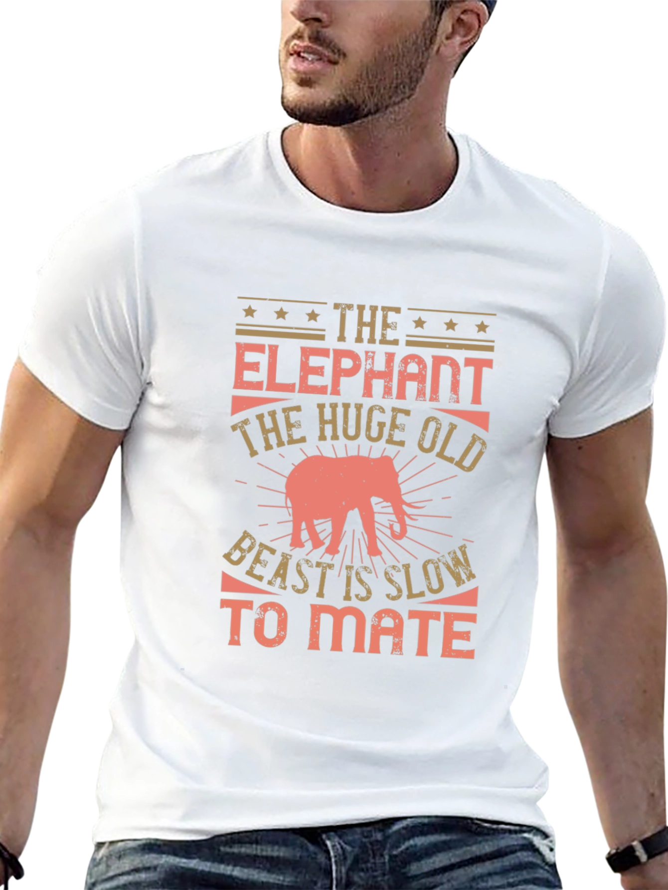 Elephant Beast Graphic Print T-Shirt