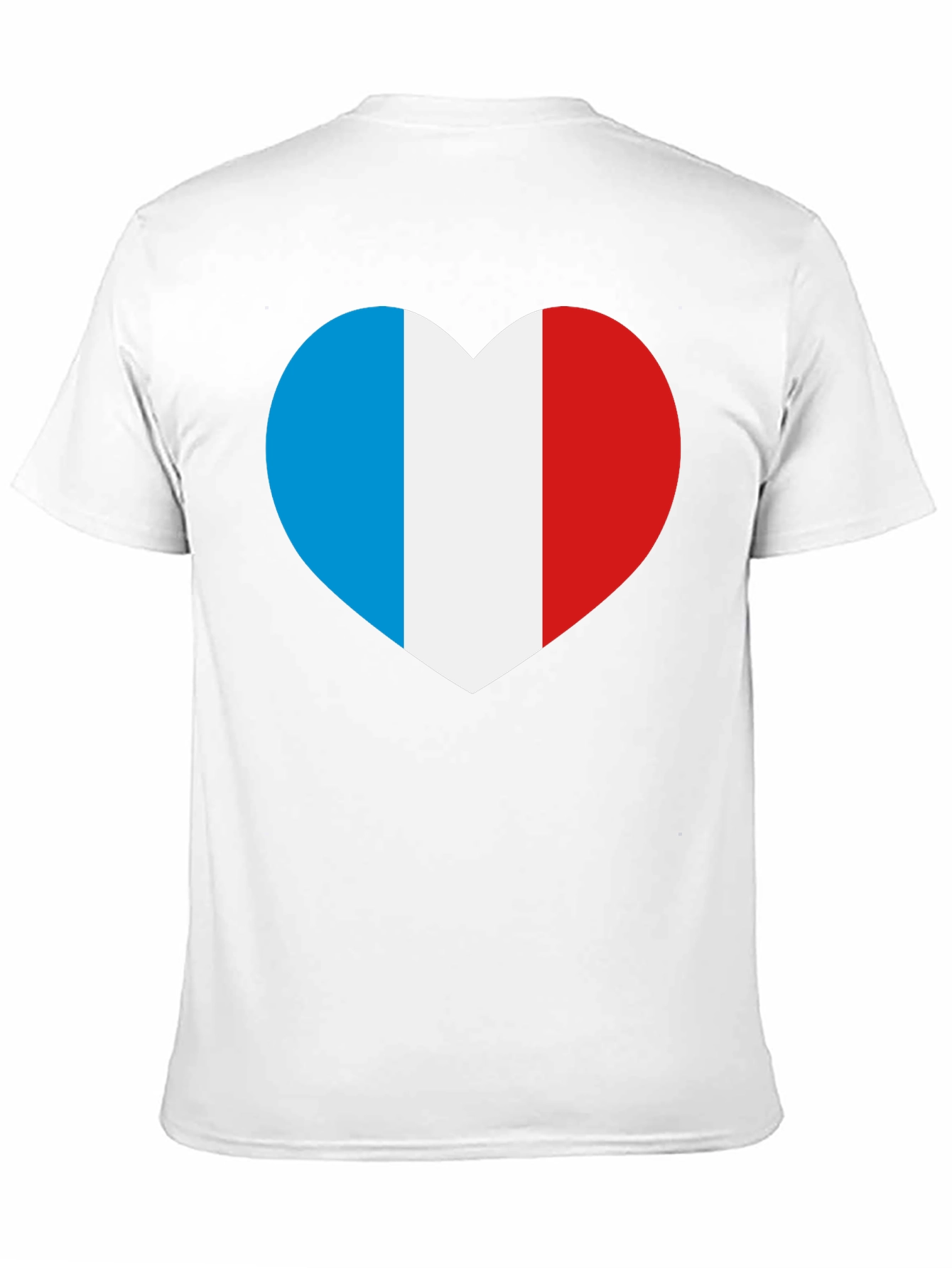 French Flag Heart T-Shirt - Black Cotton Tee