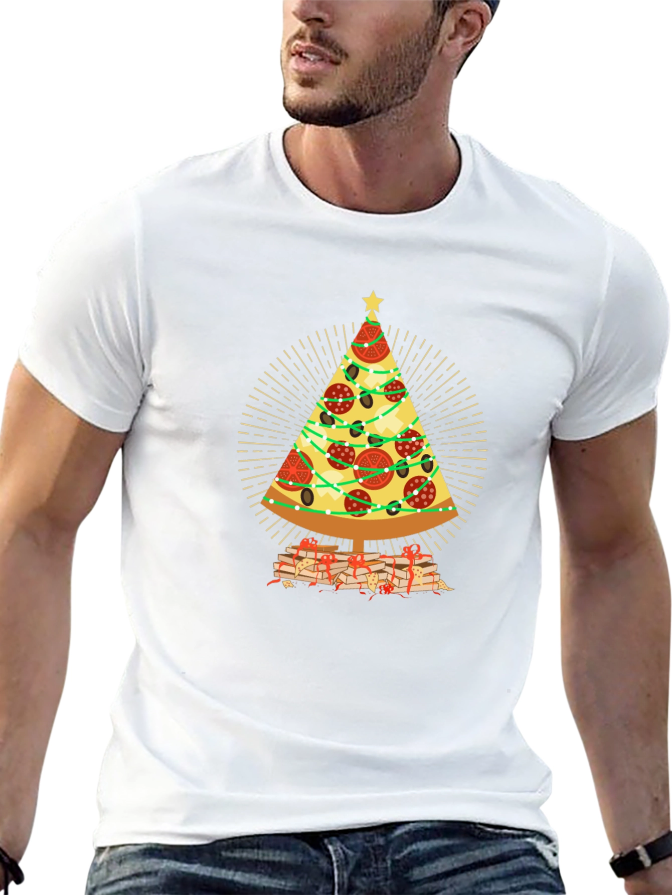 Pizza Christmas Tree T-Shirt - Holiday Gift