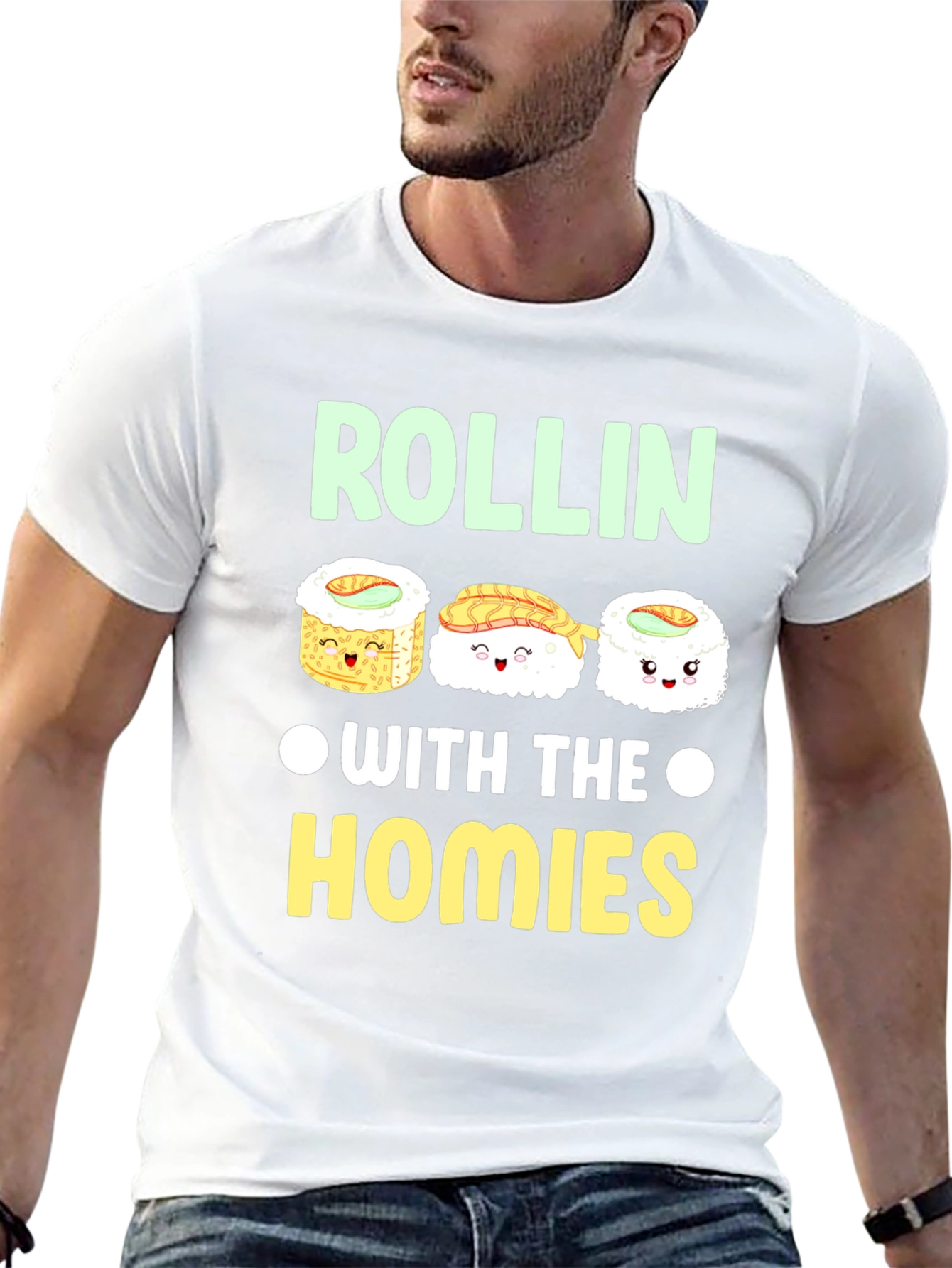 Rollin with the Homies Sushi Graphic Tee