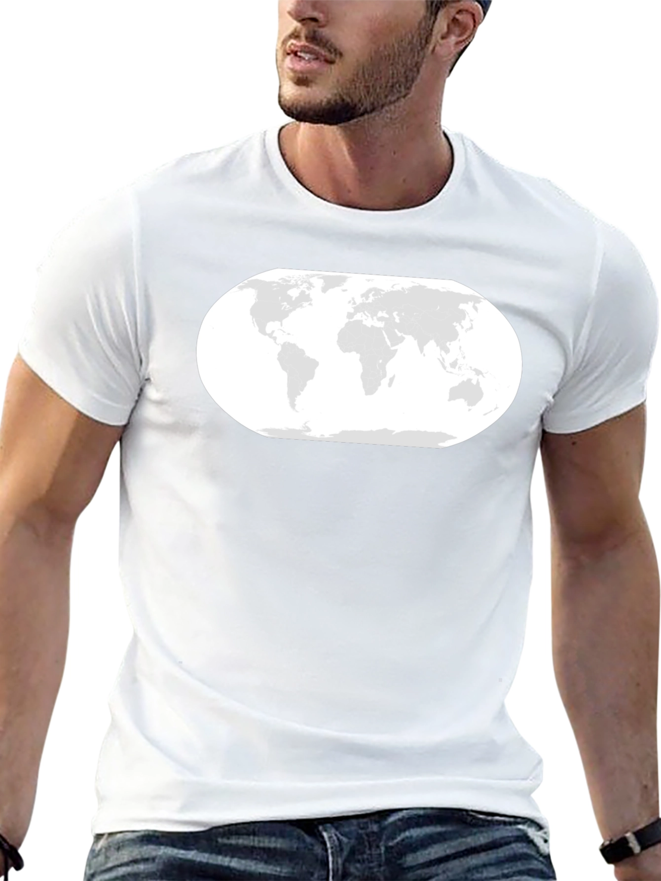 World Map Graphic Tee - Stylish Black T-Shirt