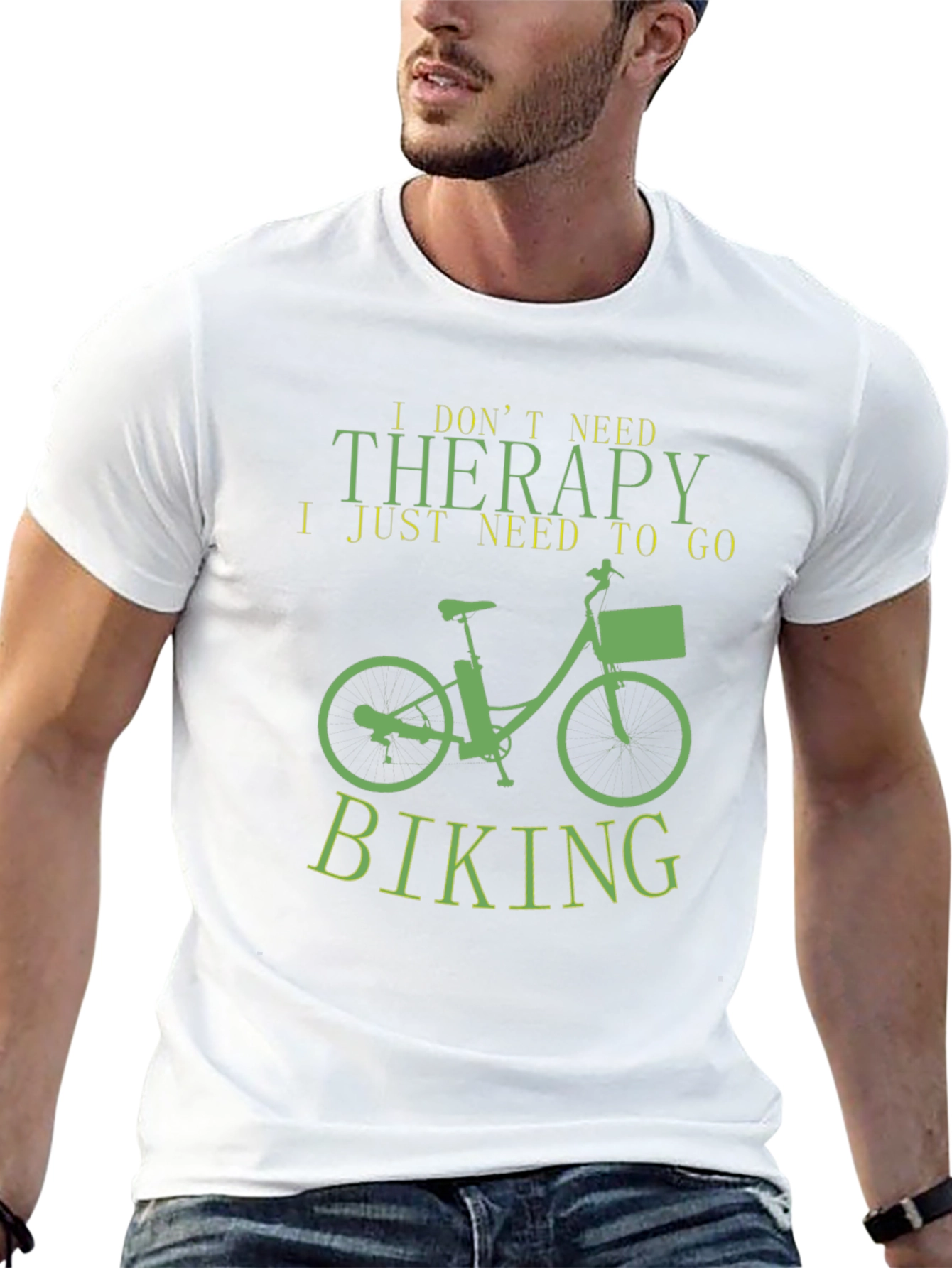 Therapy Biking T-Shirt - Black Funny Slogan Tee