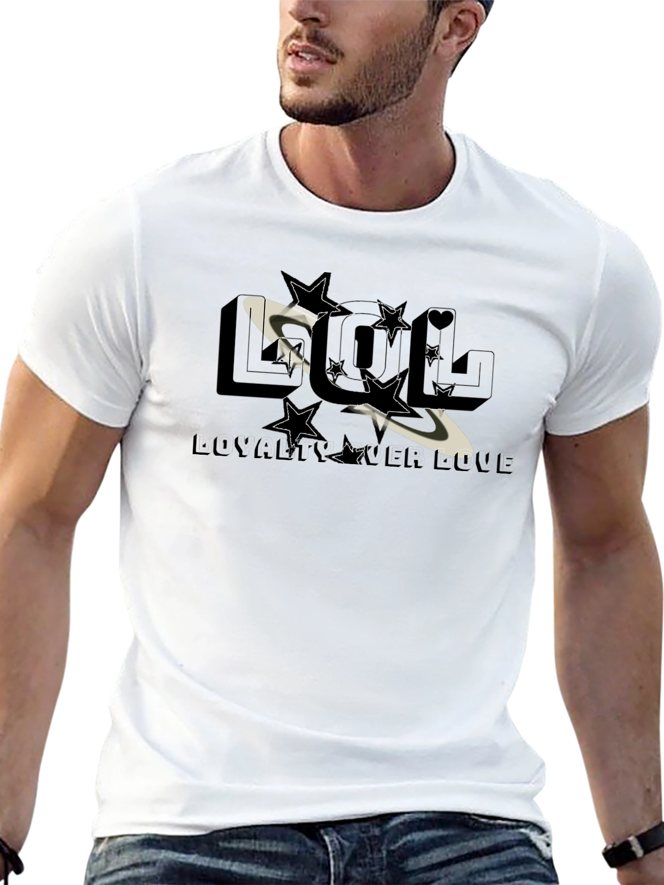 LOL Loyalty Over Love Graphic Print Tee