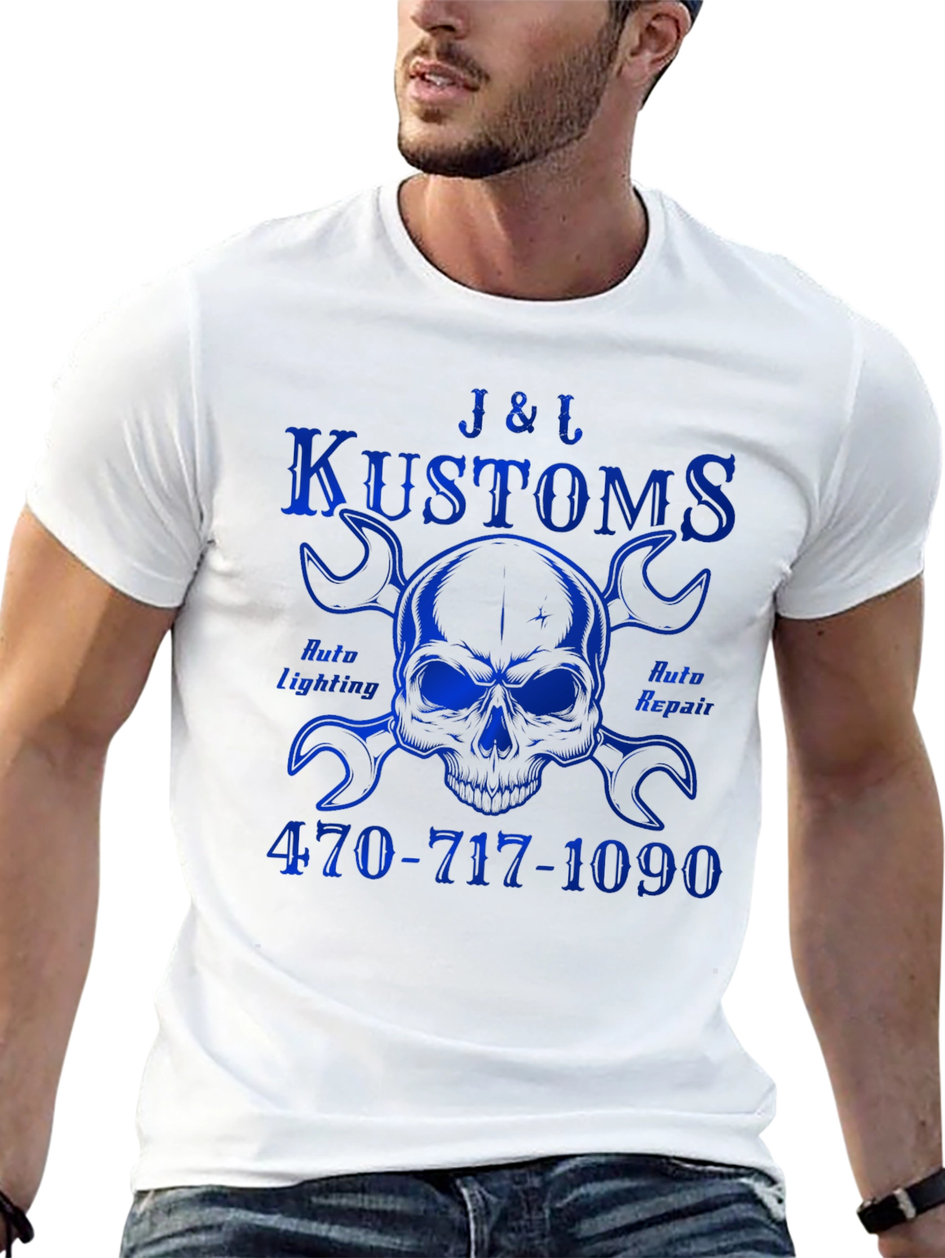 J&L Kustoms Auto Skull T-Shirt